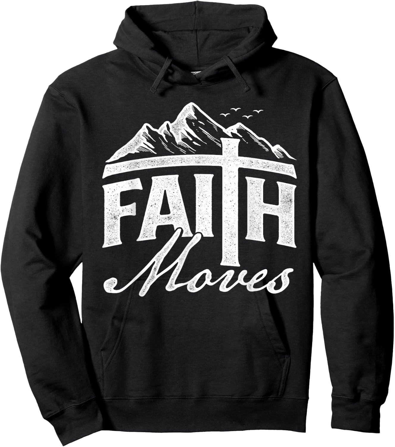 Faith Moves - Mountains Jesus Christian Faith Bible Verse Hoodie - Hoodie | Black