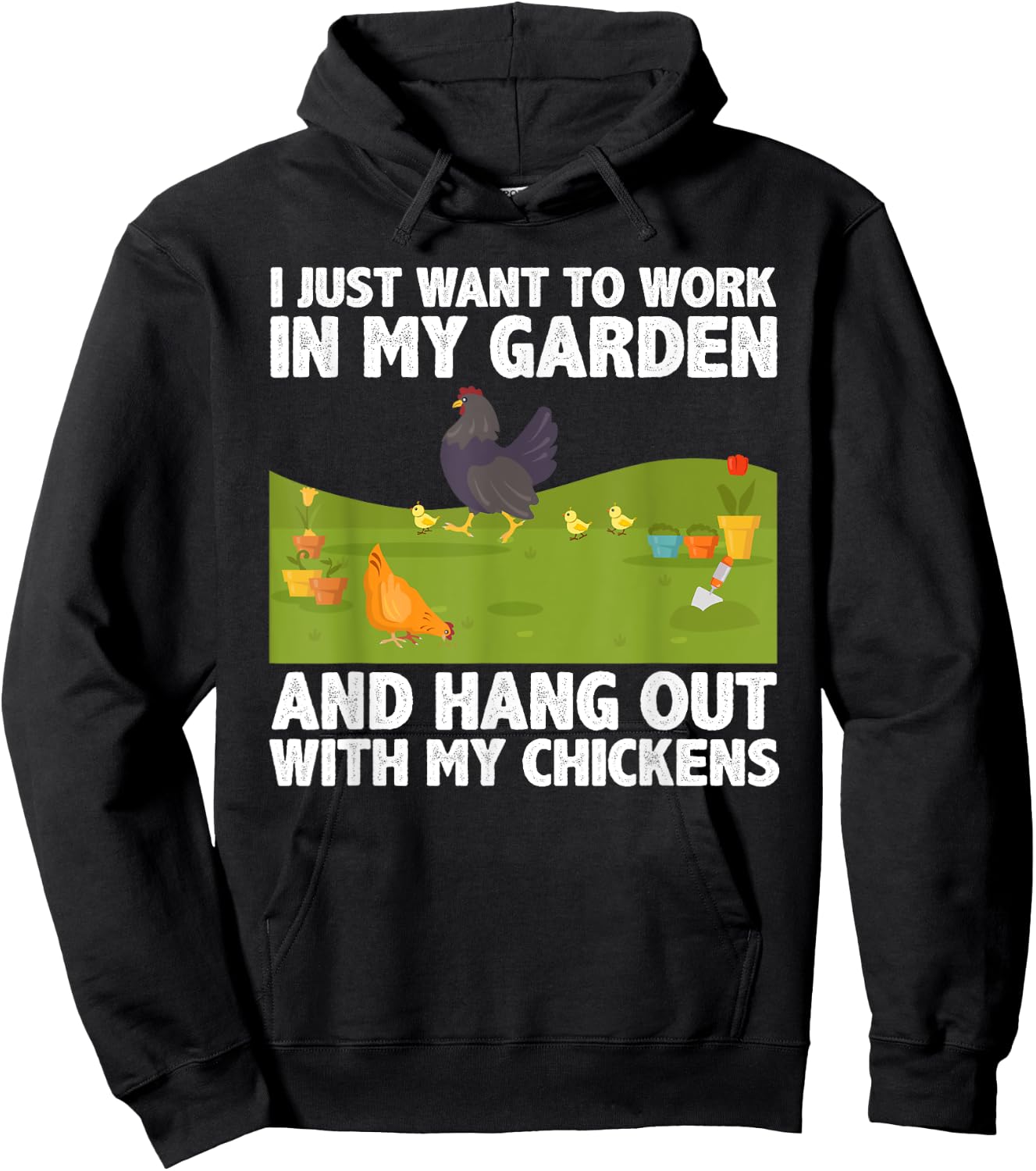 Cute Chicken Women Gardening Farming Garden Farm Hen Hoodie - Hoodie | Black