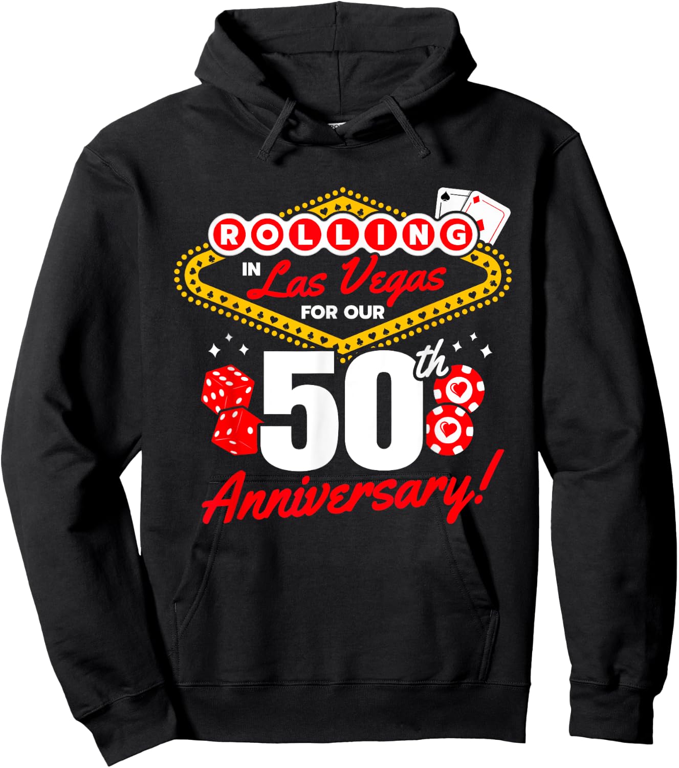 50th Anniversary Vegas - 50th Wedding Anniversary Las Vegas Hoodie - Hoodie | Black