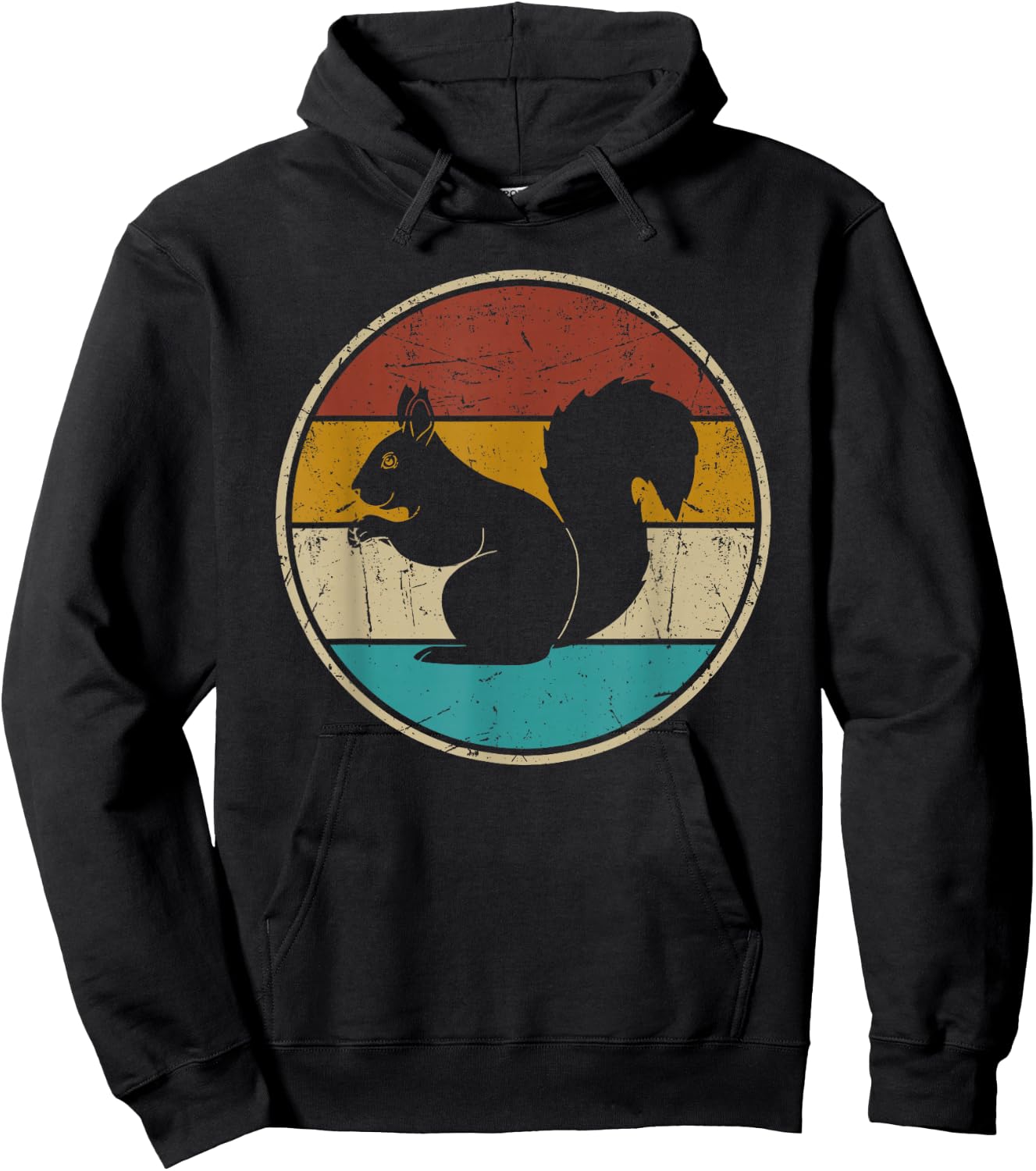 Squirrel Retro Vintage Men Women Kids Boys Girls Funny Hoodie - Hoodie | Black