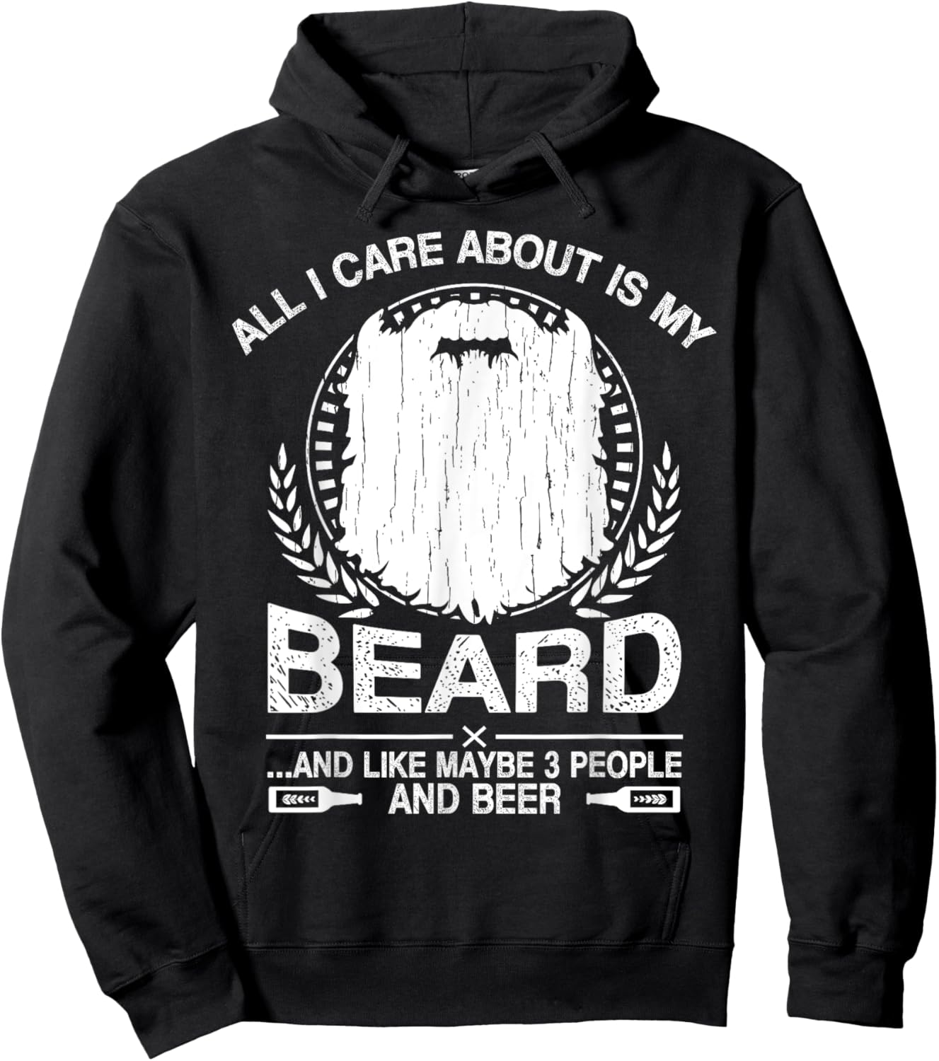 All I Care About Is My Beard And Beer Funny Hoodie - Hoodie | Black