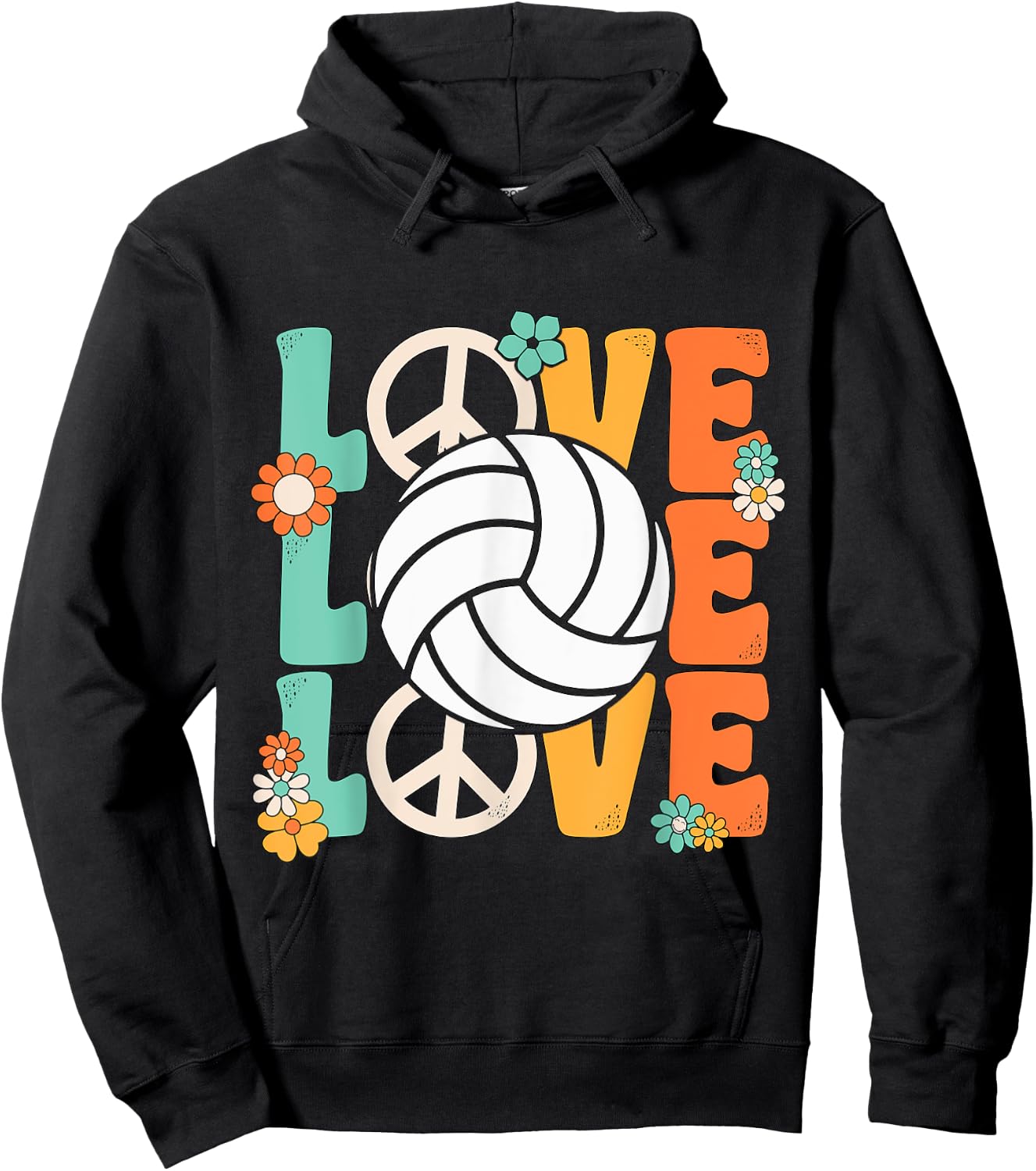 Volleyball Love For Teen Girls Women Cute Volleyball Lovers Hoodie - Hoodie | Black