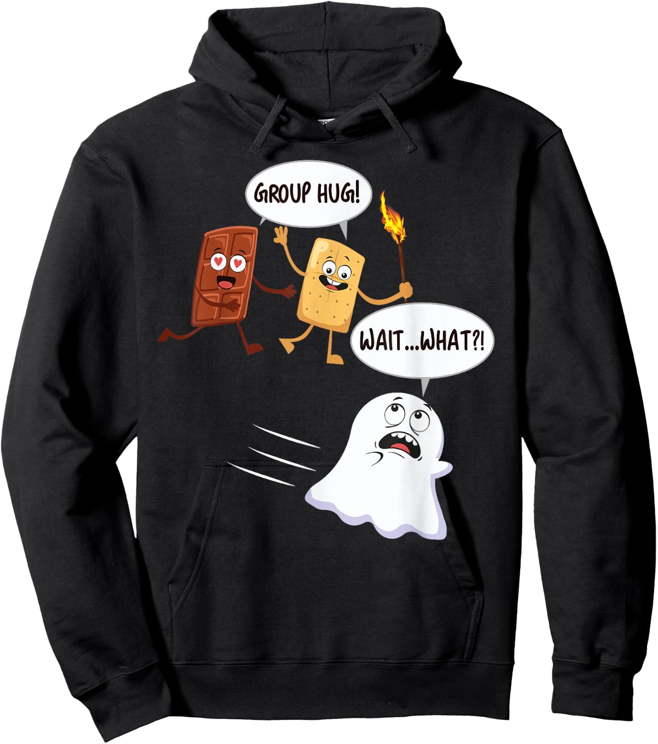 Funny Halloween Camping Smores S'mores Marshmallow Ghost Hoodie - Hoodie | Black