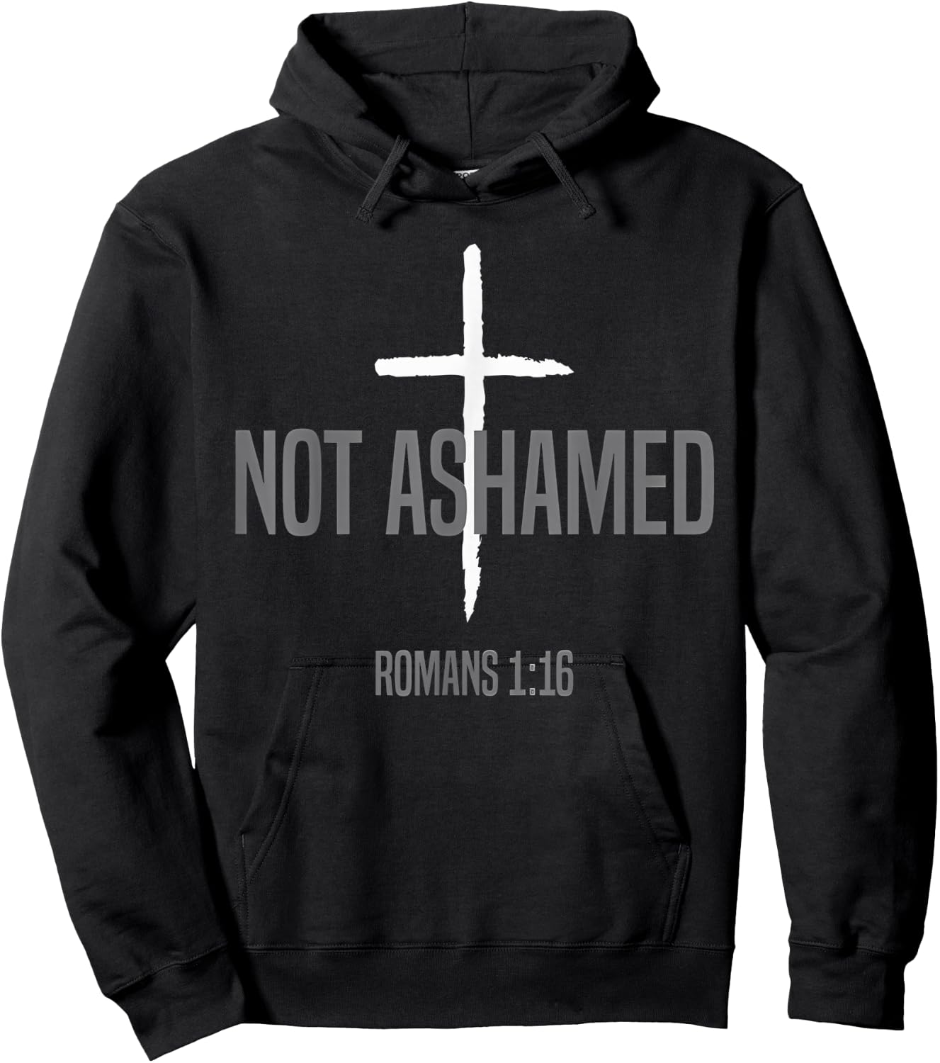 Not Ashamed Cross Inspirational Christian Religious Bible Hoodie - Hoodie | Black