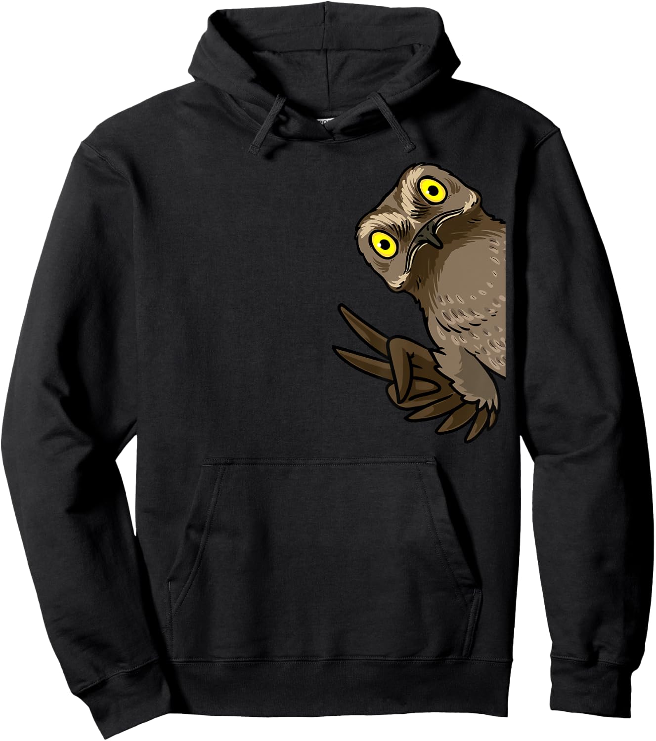 Luvevepotootha Potoo Bird From Side Birder Birding - -Adults/Kids - Black - Small - Short Sleeve - Modern Animal Print - Cartoon Potoo Graphic Hoodie - Hoodie | Black