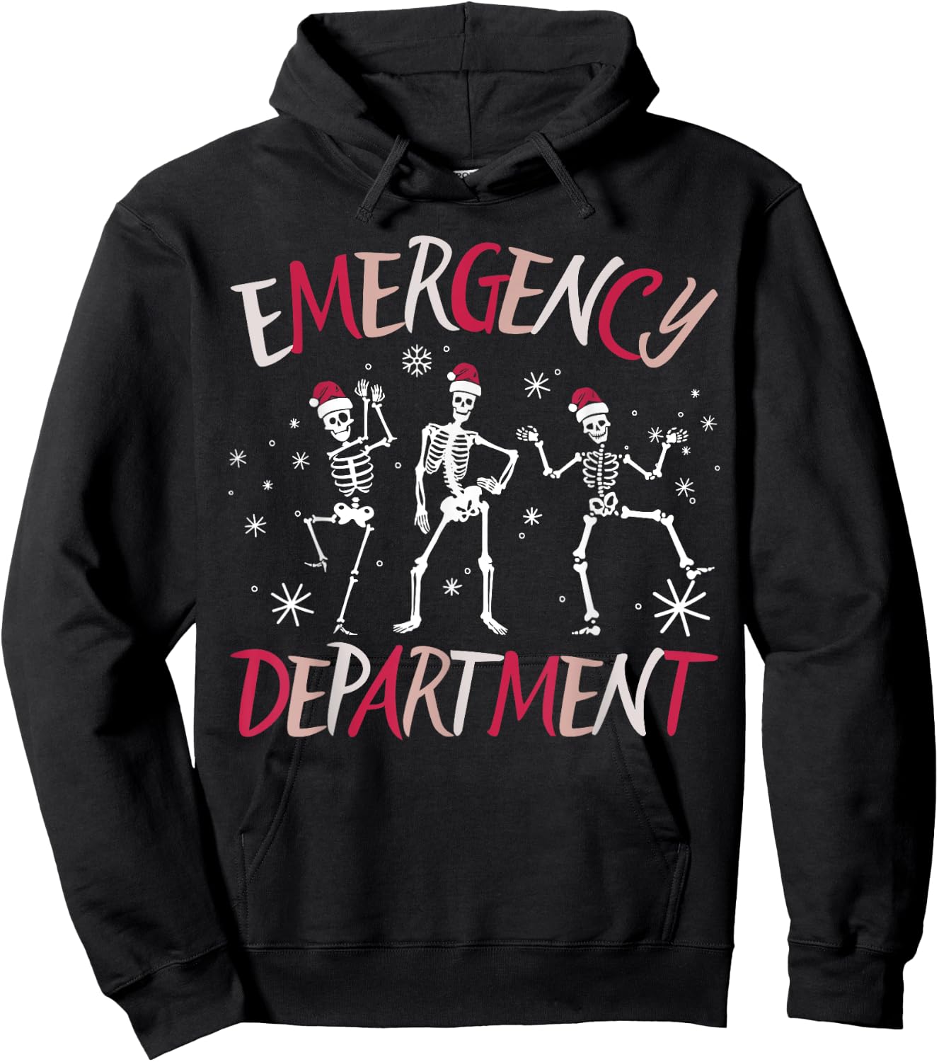Emergency Department Dancing Skeleton ER Nurse Christmas Hoodie - Hoodie | Black