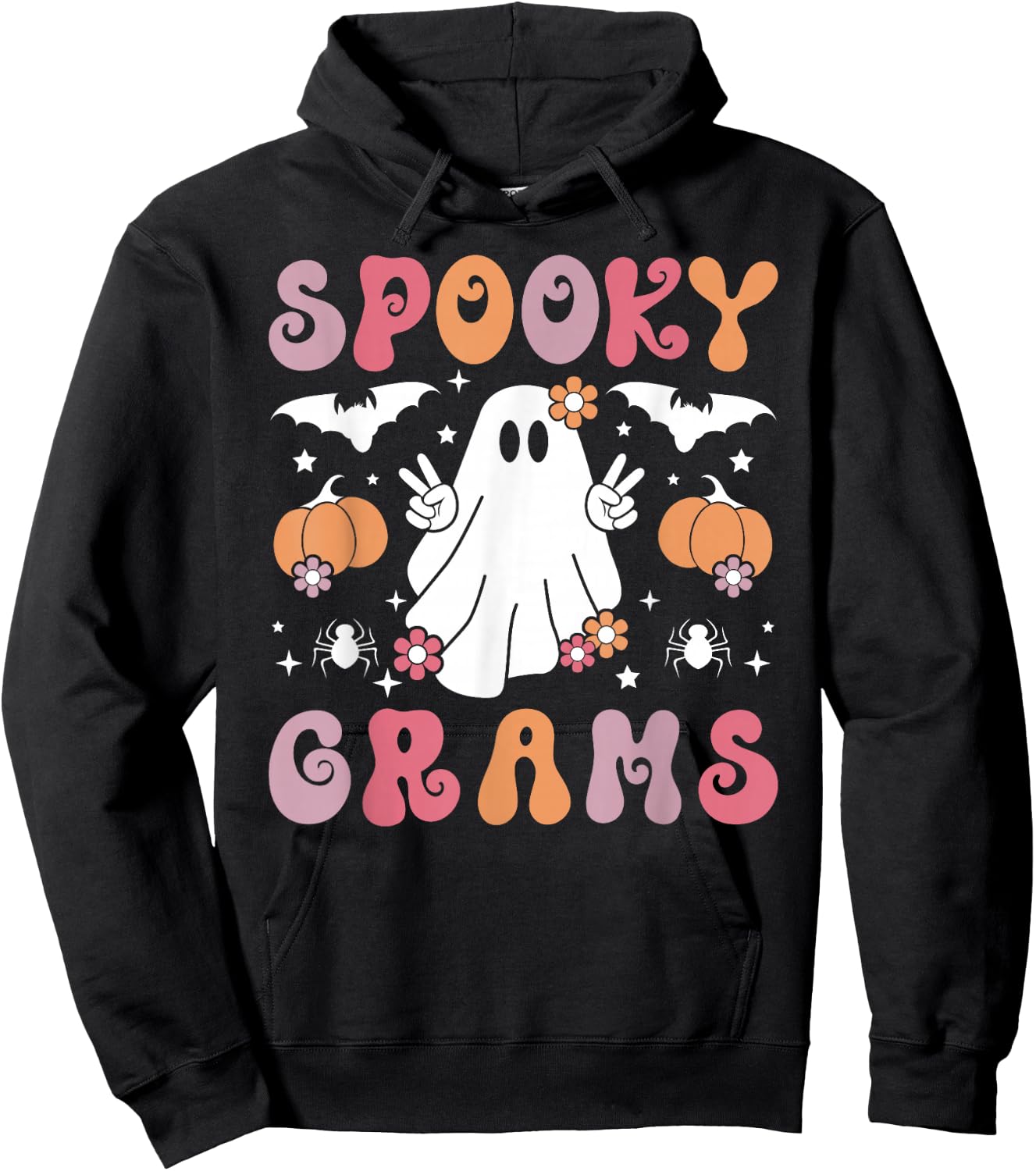 Spooky Grams Grandmother Halloween Grams Grandma Hoodie - Hoodie | Black