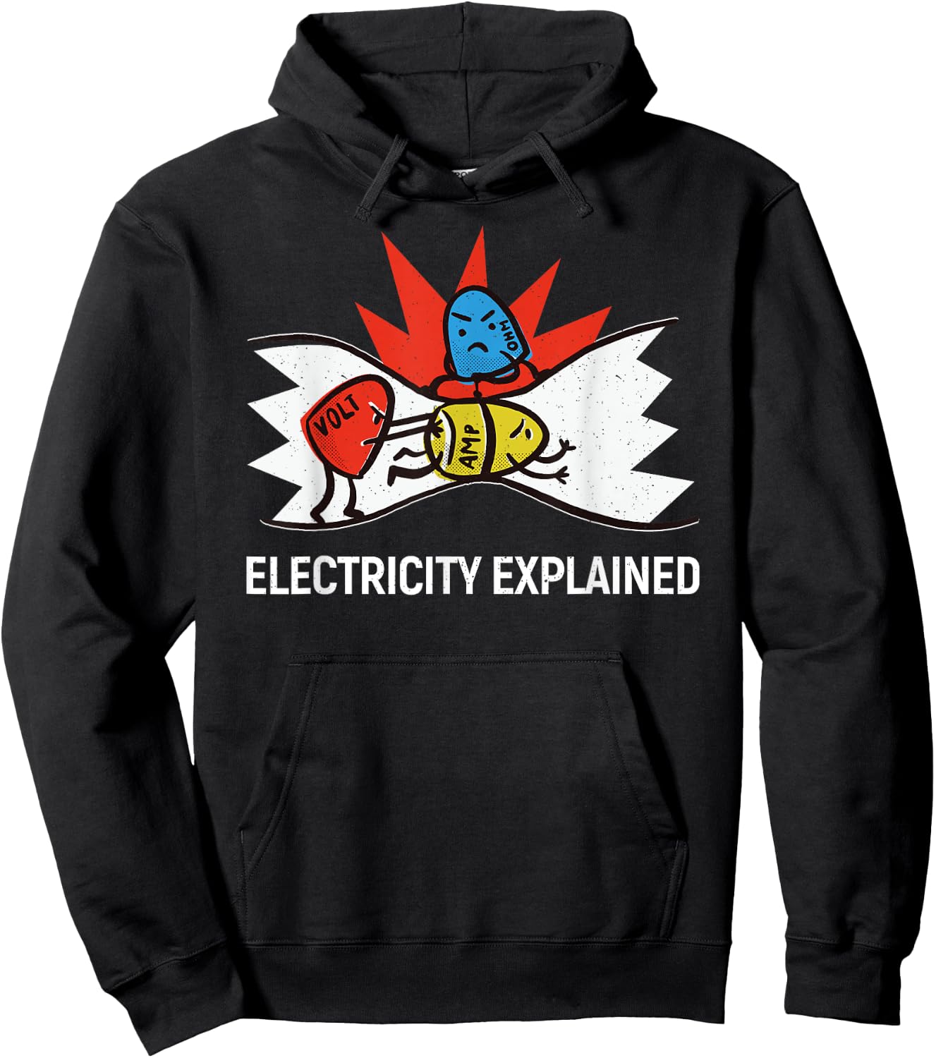 Electricity explained - ohms volts amps Hoodie - Hoodie | Black