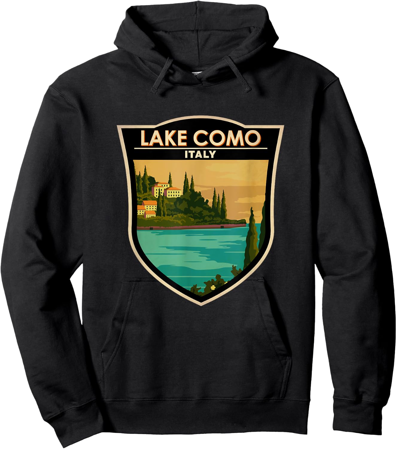 Lake Como Vacation Italy Vintage Hoodie - Hoodie | Black