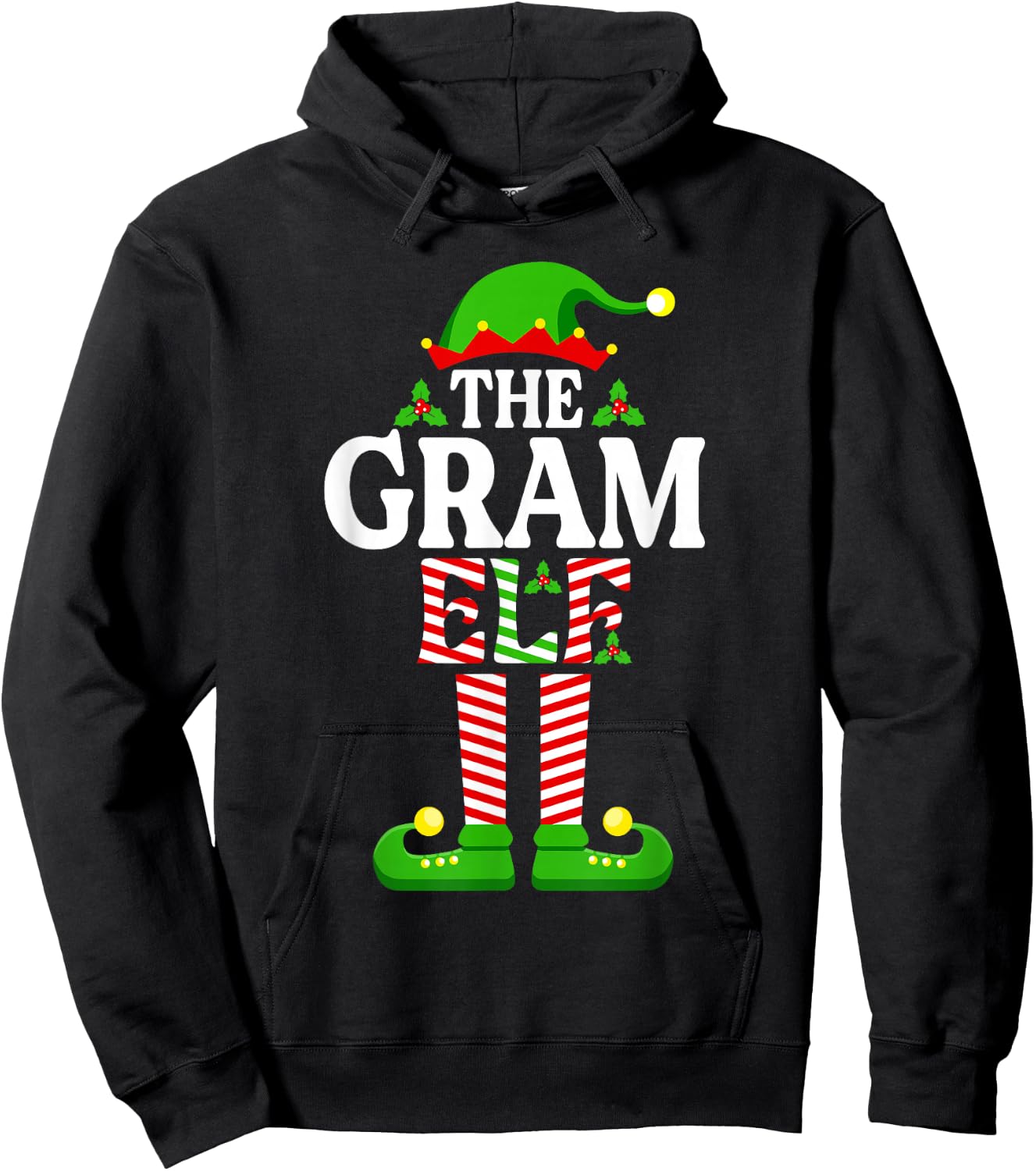 I'm The Gram Elf Funny Christmas Family Matching Hoodie - Hoodie | Black