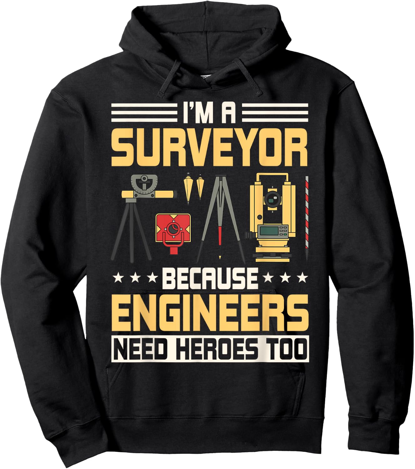 Land Recorder Technician Cartogropher Surveyor Surveying Hoodie - Hoodie | Black