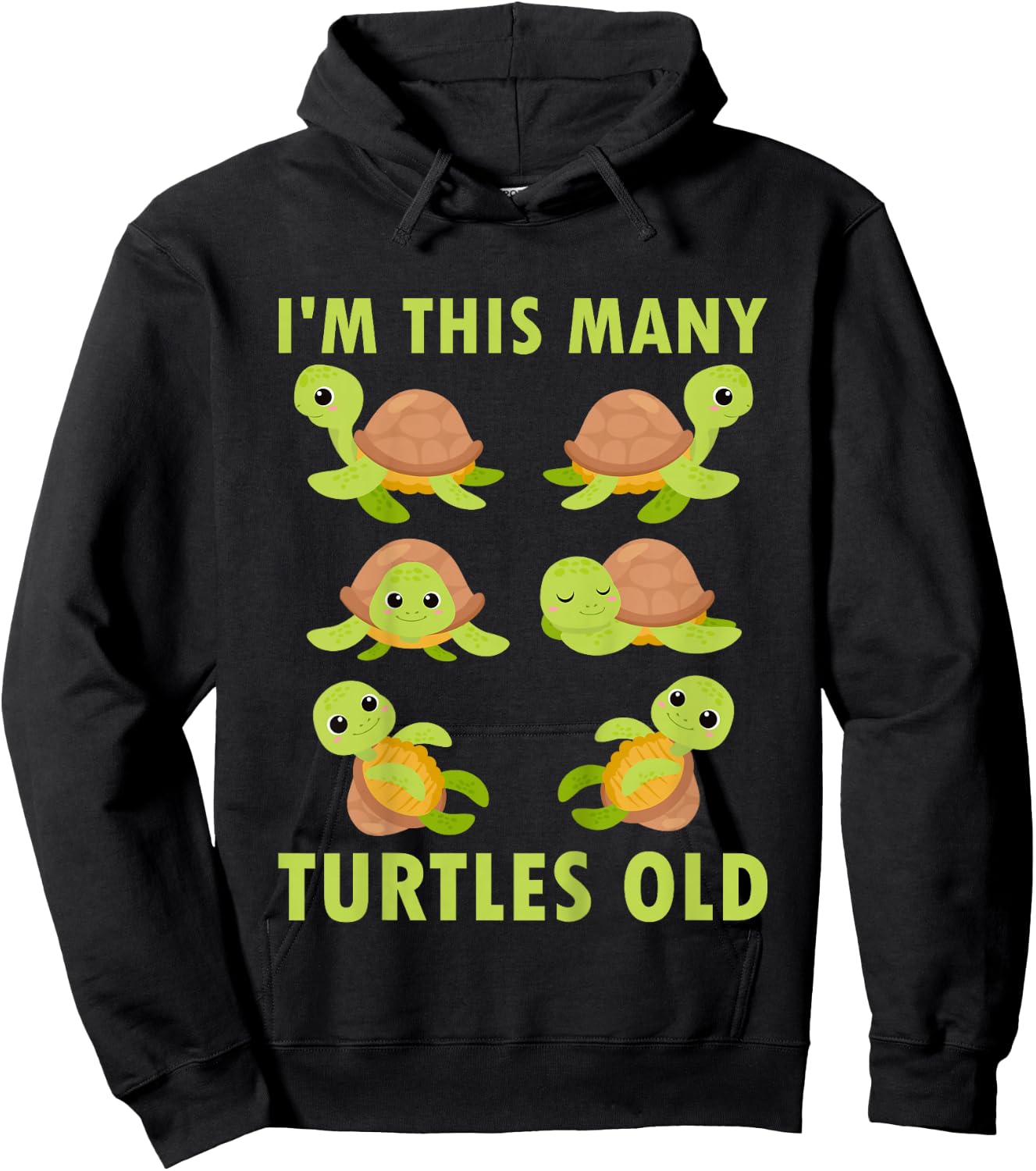 Kids 6 Year Old Boy Sea Turtles Old 6th Birthday Kids Hoodie - Hoodie | Black