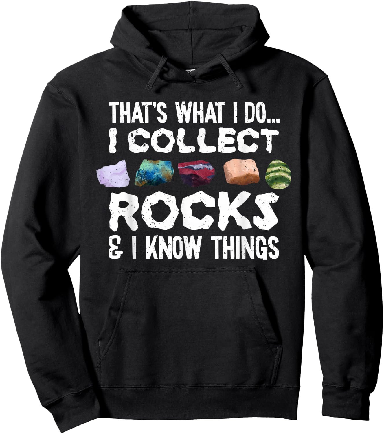 Rock Collector Gifts, Geology Lover Gifts -Adults, Kids Short Sleeve Black Rock Themed Hoodie - Hoodie | Black