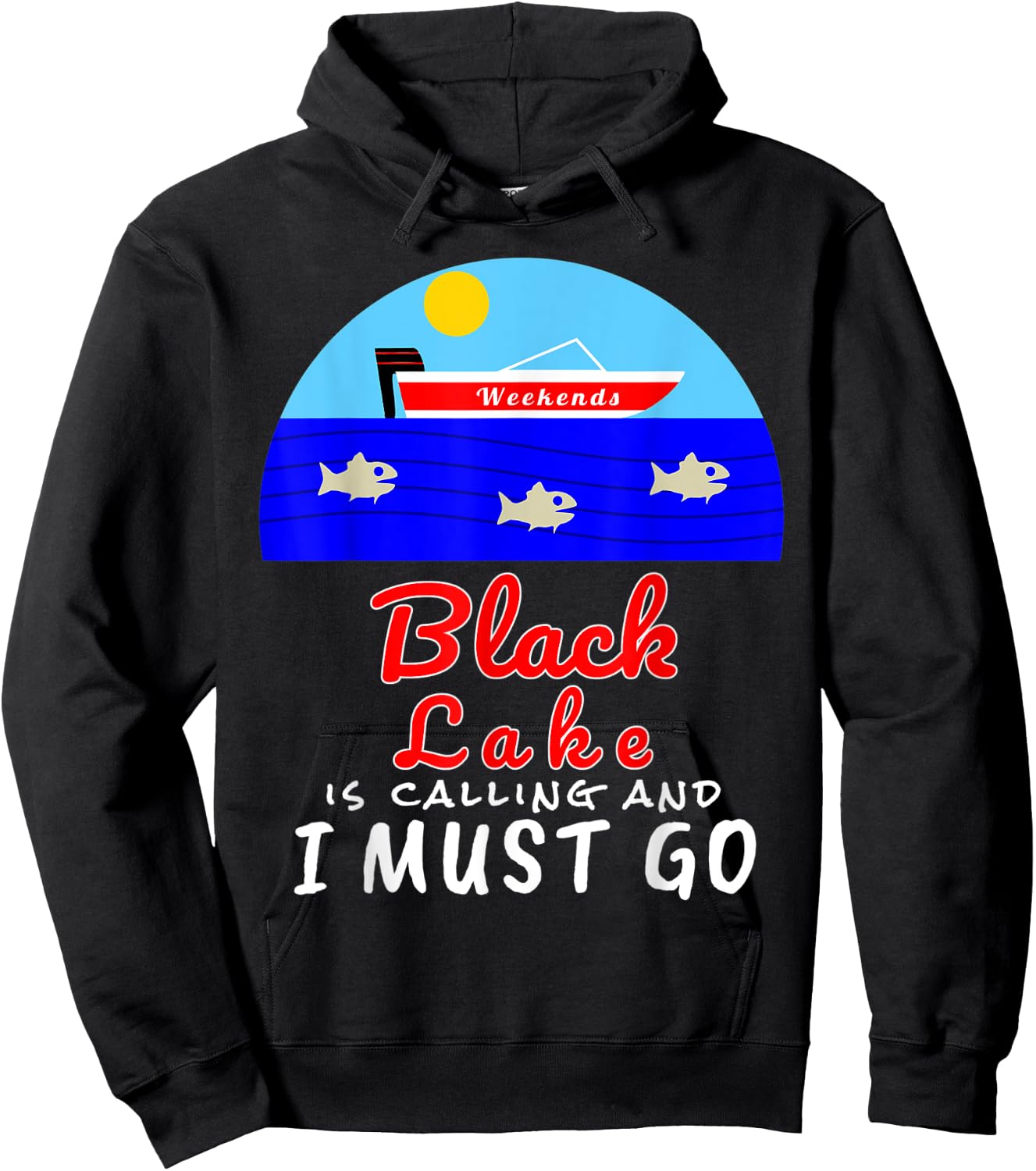 Black Lake Michigan Hoodie - Hoodie | Black