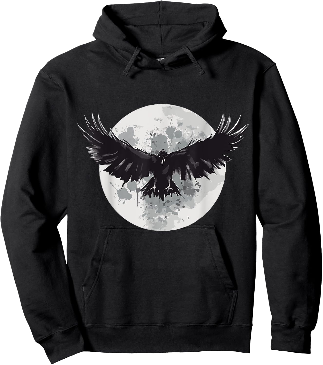 Raven animal print animal lovers crow design animals moon Hoodie - Hoodie | Black