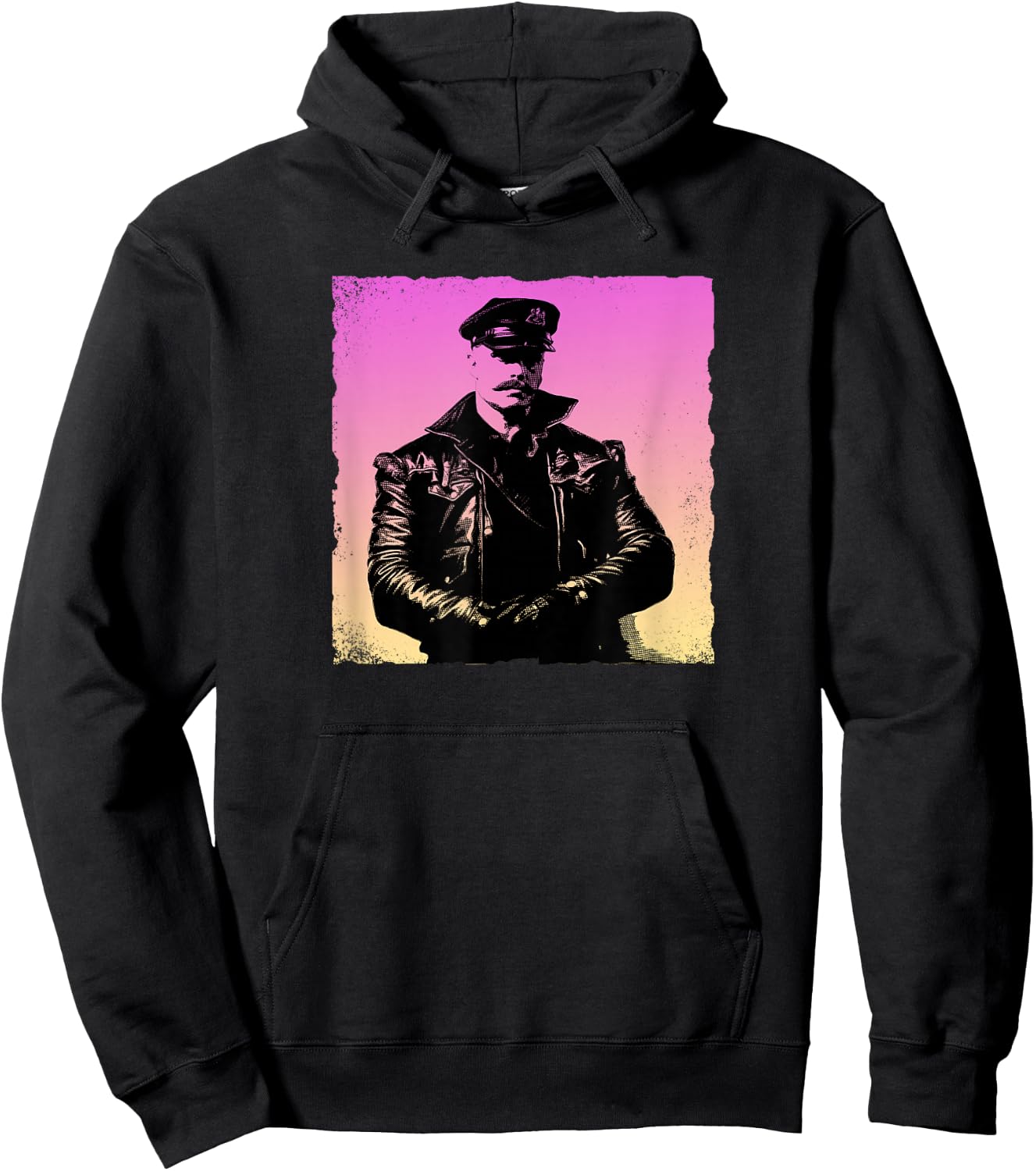 Retro Gay Daddy Leather Gay Biker - Bear Bearded Gay Pride Hoodie - Hoodie | Black