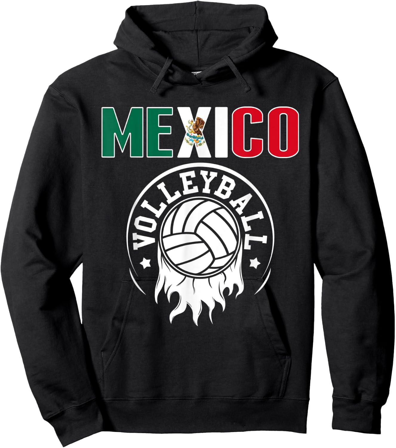 Proud Mexico Volleyball Fans Jersey - Mexican Flag Sports Hoodie - Hoodie | Black