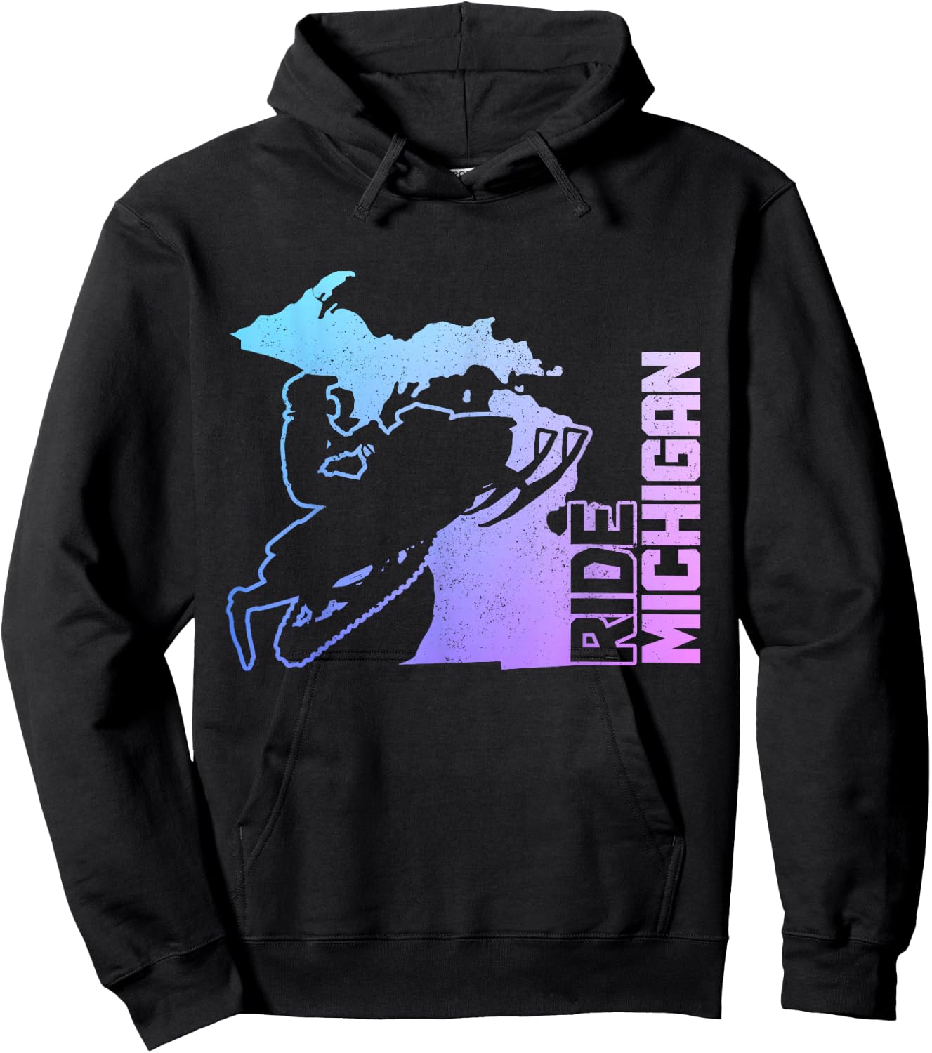 Snowmobile Ride Michigan Snowmobiling Motor Sled Vintage Hoodie - Hoodie | Black