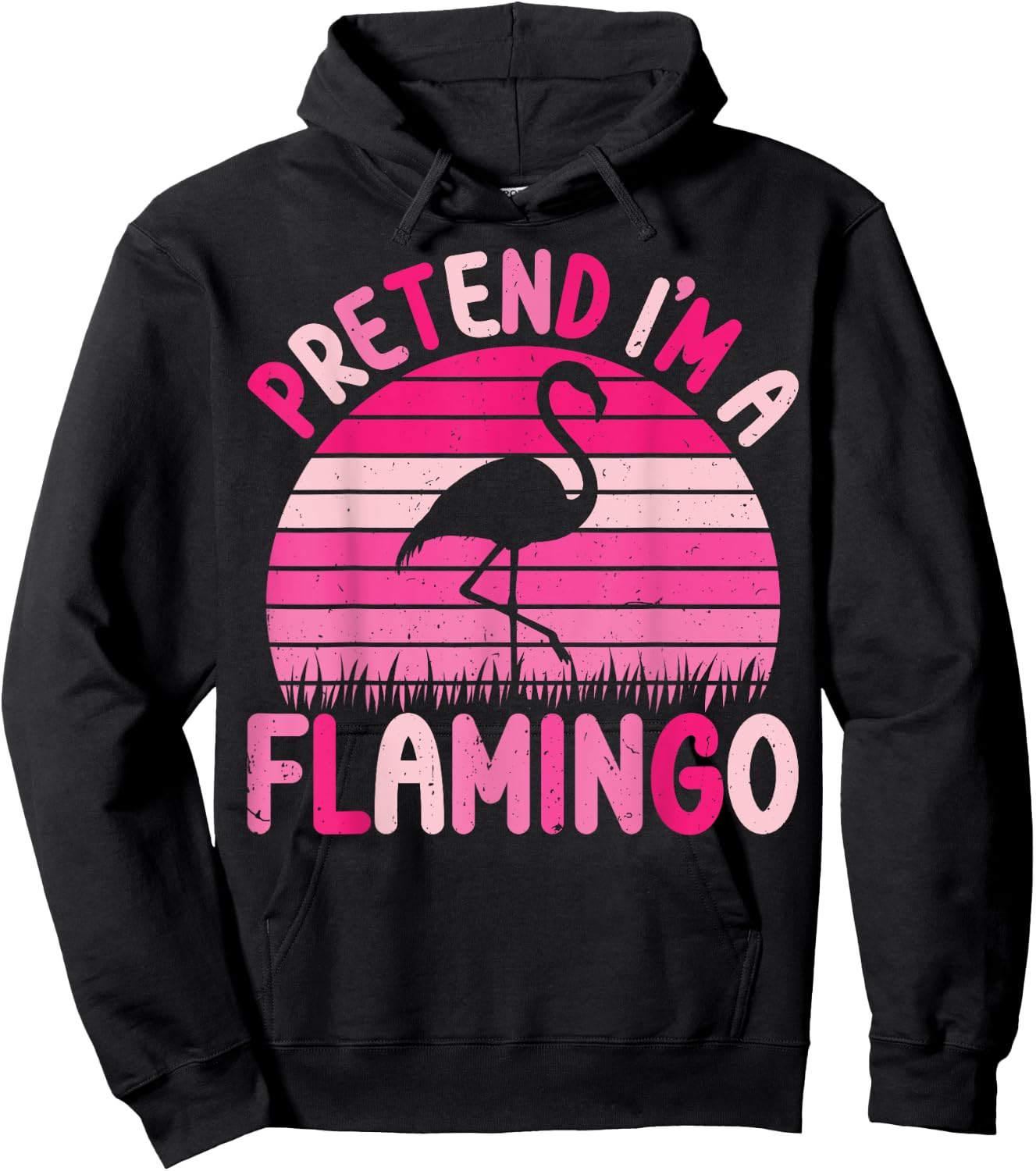 Pretend I'm a Flamingo Halloween Costumes Men Women Girl Kid Hoodie - Hoodie | Black