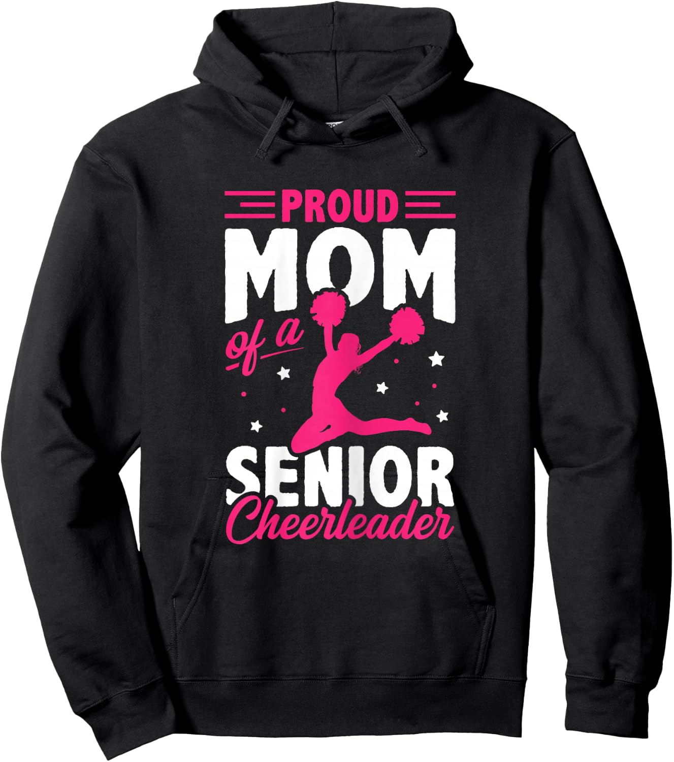 Proud Mom Of A Senior Cheerleader Gymnast Cheerdance Sport Hoodie - Hoodie | Black