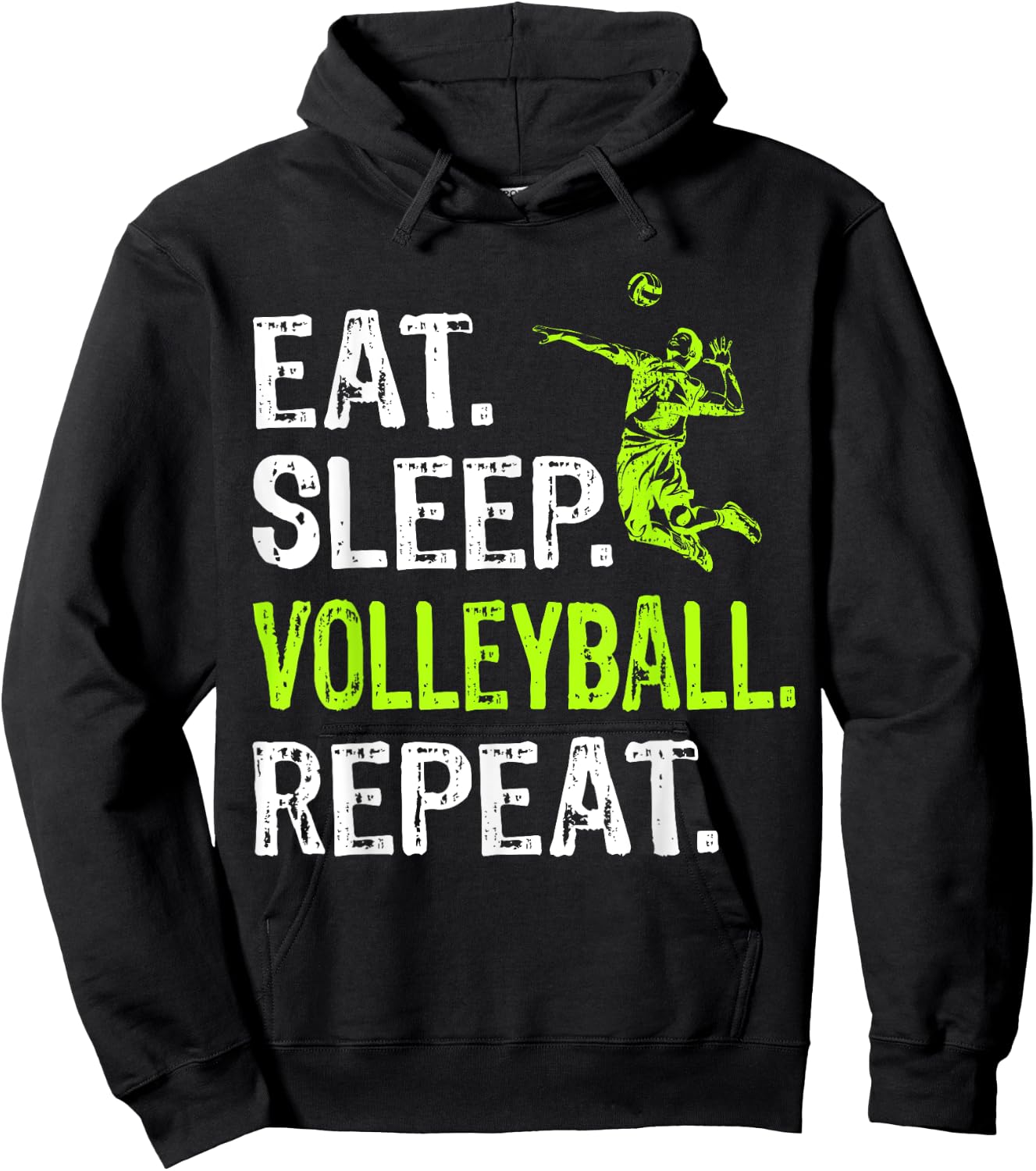 Eat Sleep Volleyball Repeat Volleyball Player Funny Hoodie - Hoodie | Black