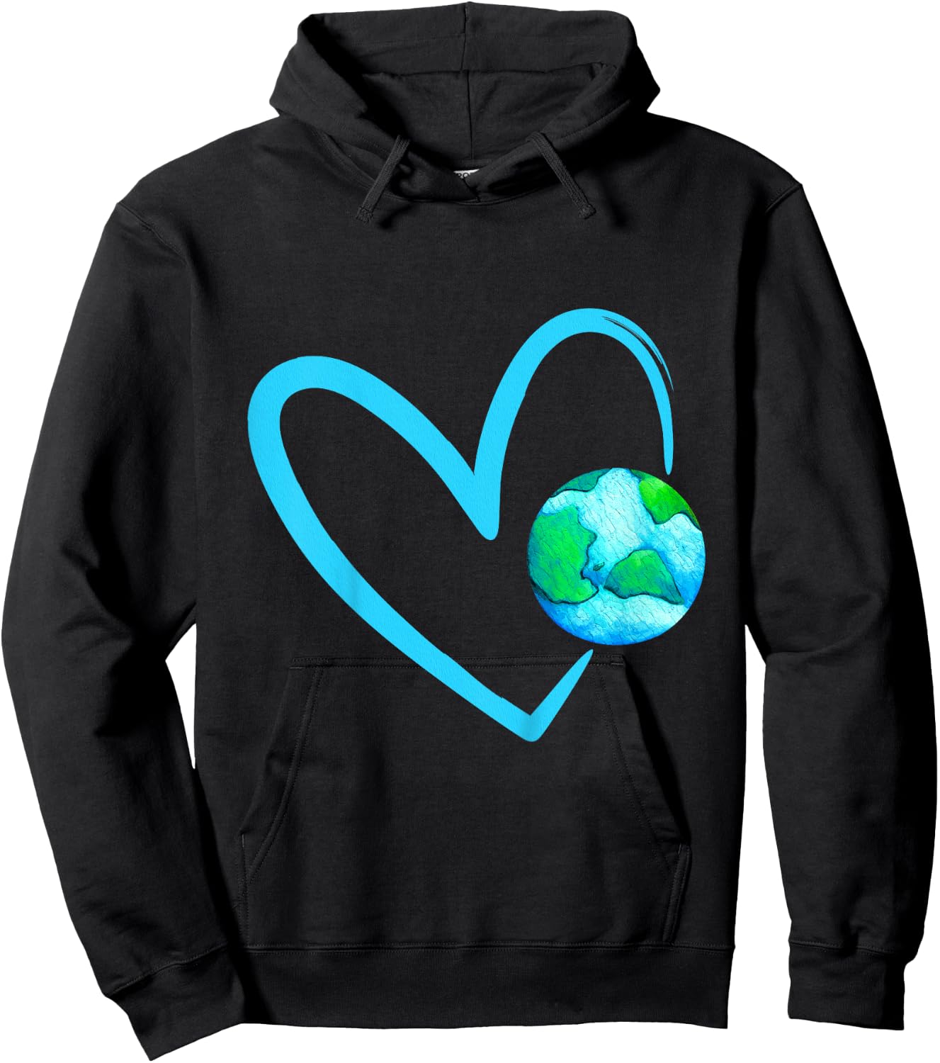 Girls Earth Day with Heart Cute Happy Earth Day 2023 Kids Hoodie - Hoodie | Black