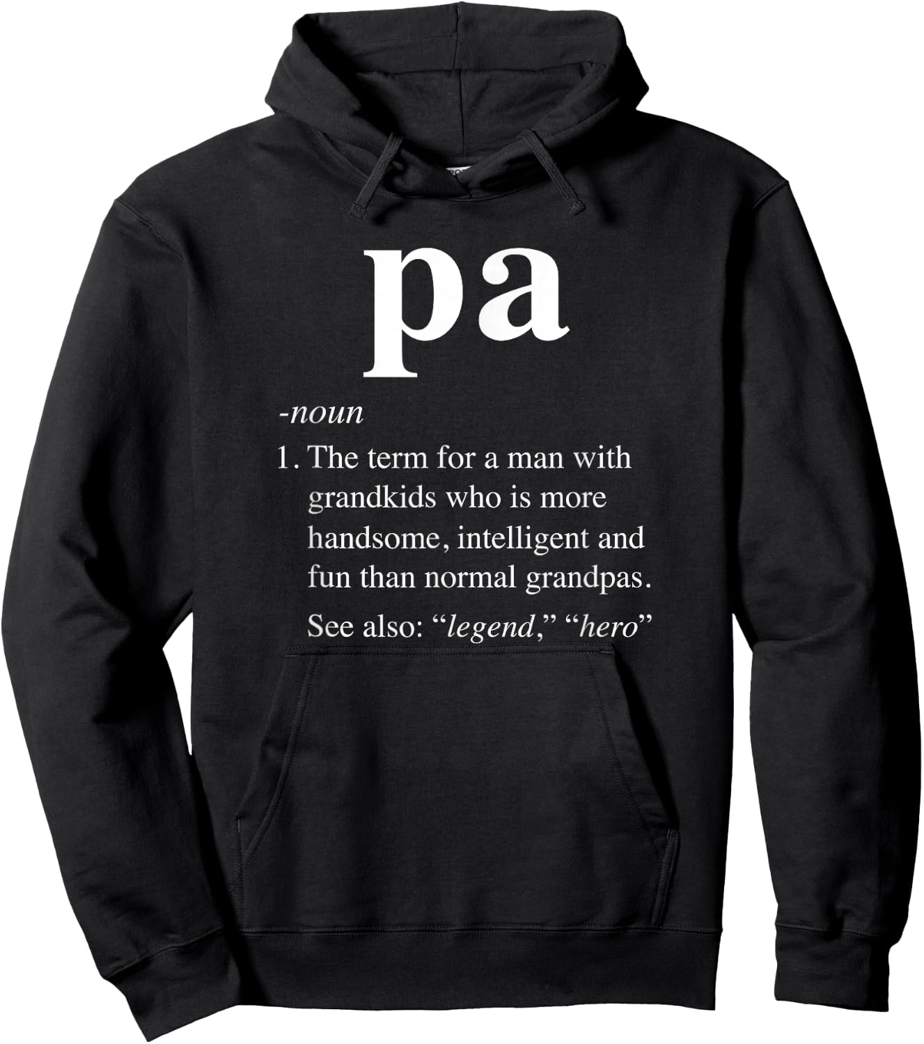 Pa Definition Funny Noun Grandpa Defined Father's Day Hoodie - Hoodie | Black