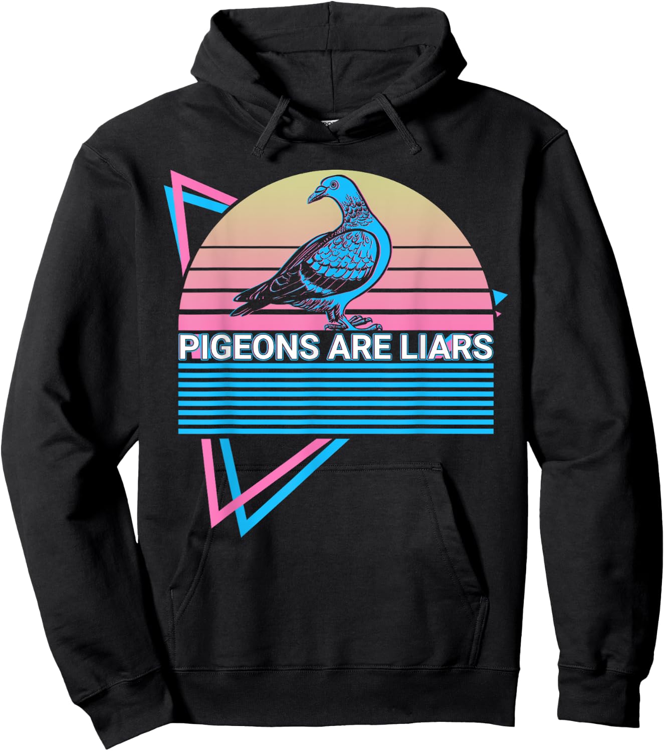 Pigeons Are Liars Pigeons Are Liars Retro Hoodie - Hoodie | Black