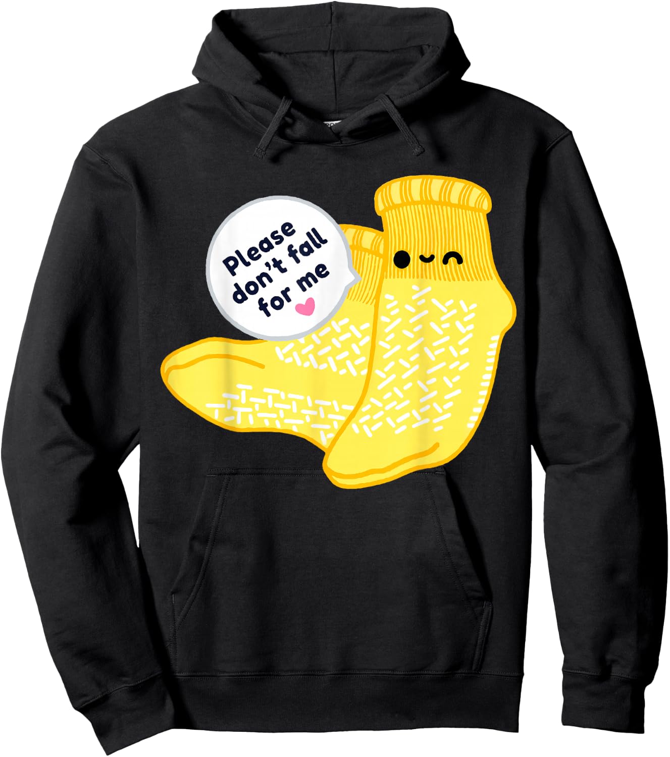 Non Slip Socks Please Don't Fall For Me Medical Nurse Shirt Hoodie - Hoodie | Black