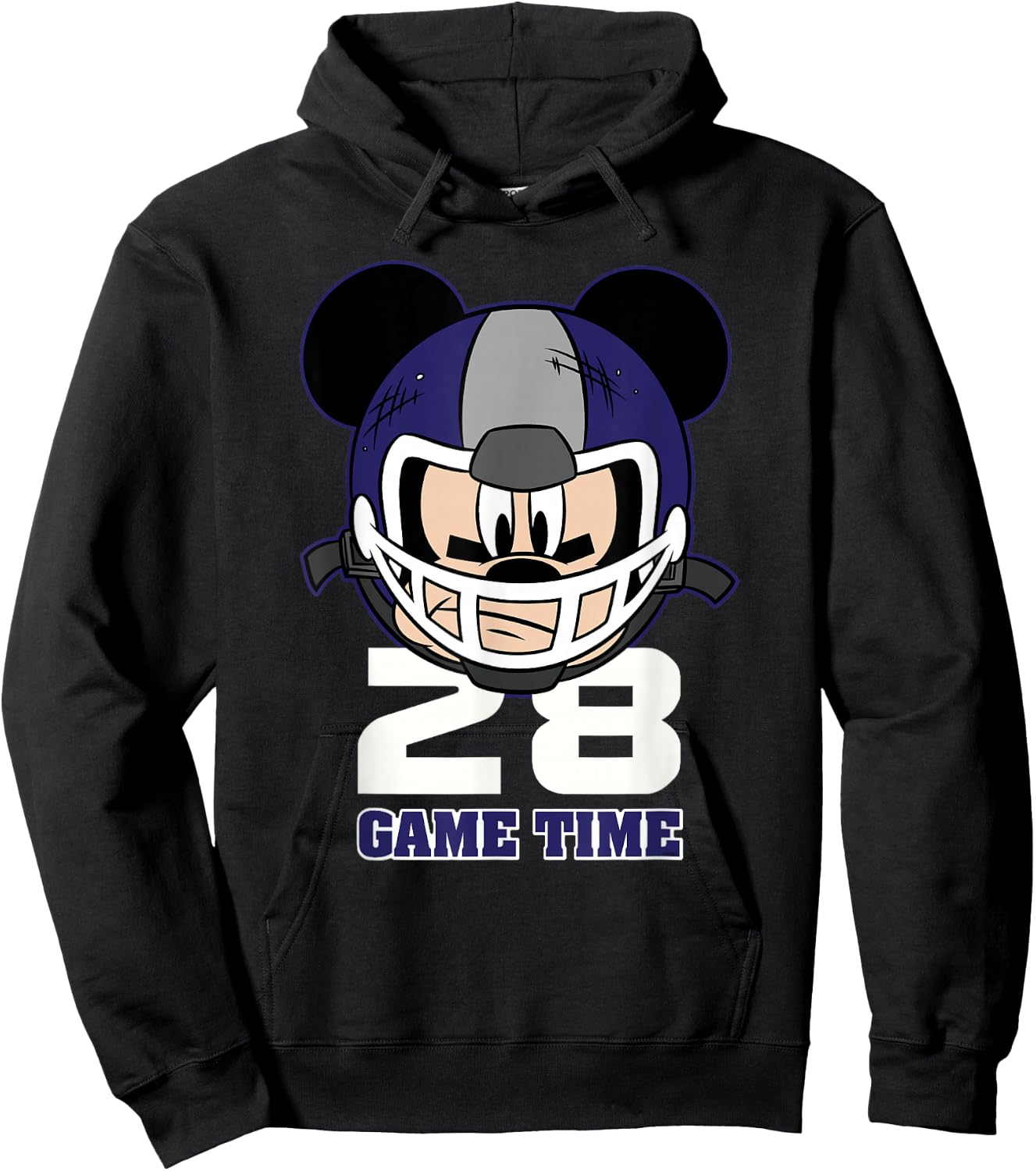 Disney Mickey Mouse Football #28 Game Time Sports Hoodie - Hoodie | Black