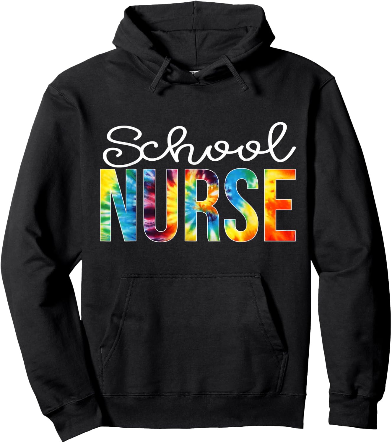 School Nurse Tie Dye Shirt Hello Back To School For Boy Girl Hoodie - Hoodie | Black