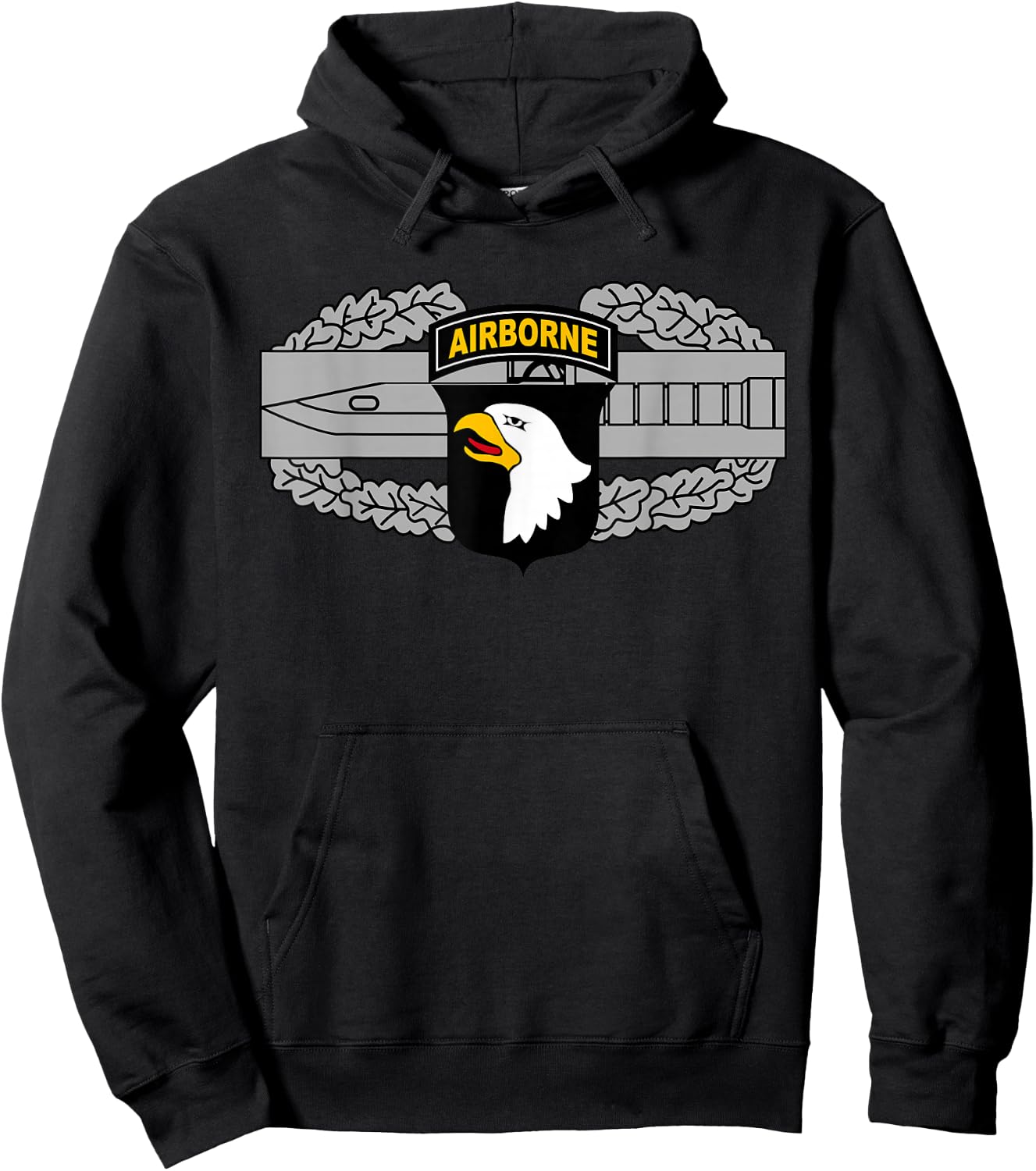 101st Airborne Patch - Combat Action Badge (CAB) Hoodie - Hoodie | Black
