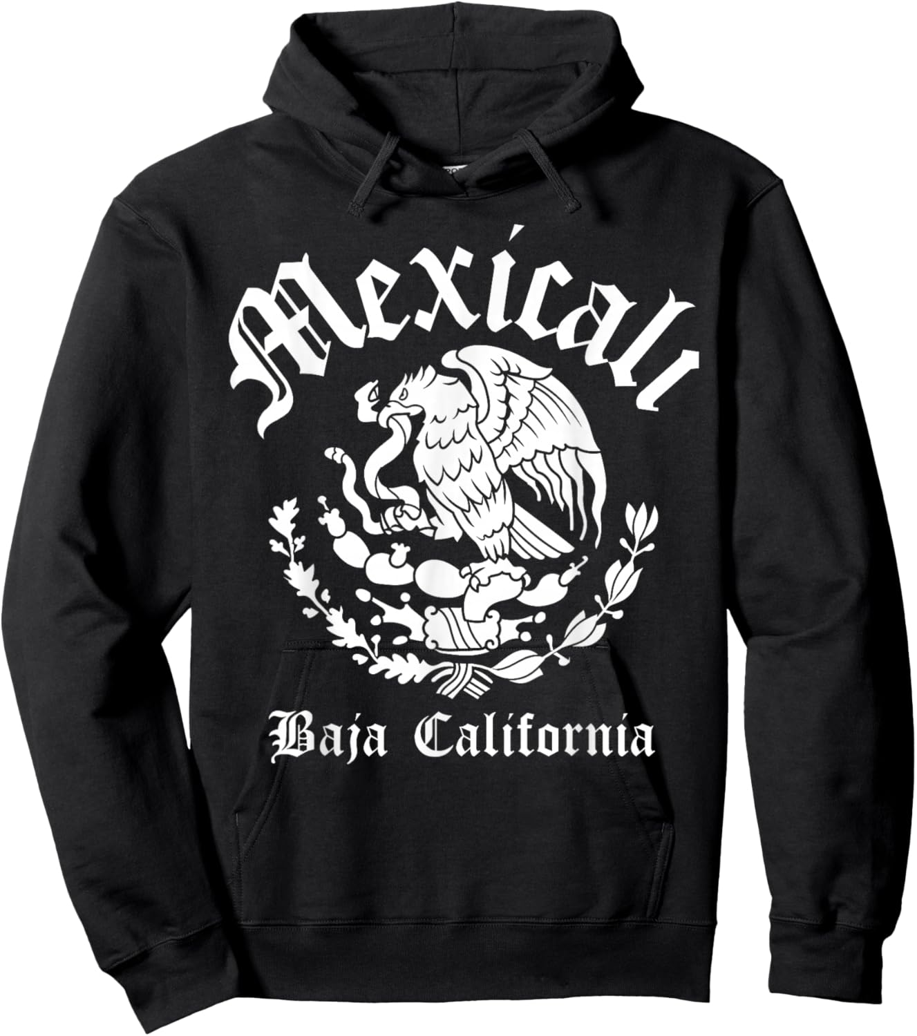 Mexicali with Mexican Emblem Mexicali Hoodie - Hoodie | Black
