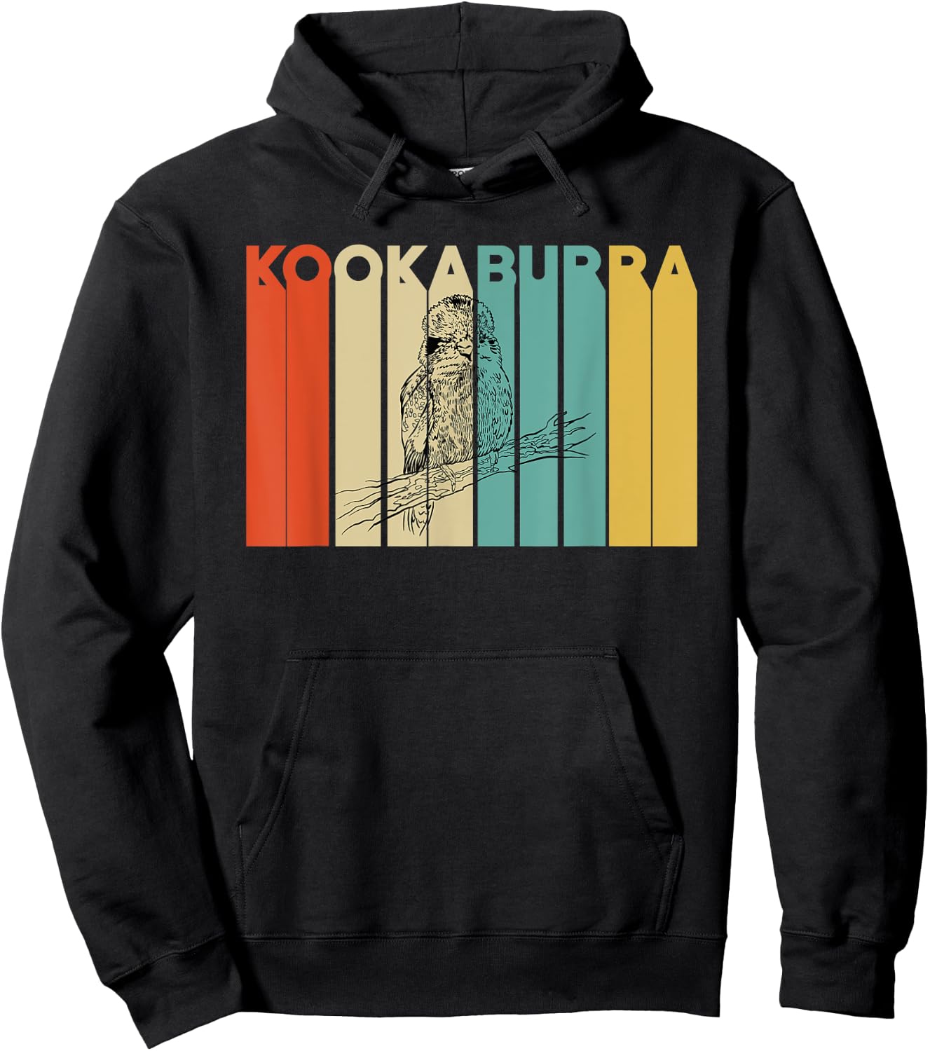 Retro Kookaburra Apparel Australia Birds Love Birding Hoodie - Hoodie | Black