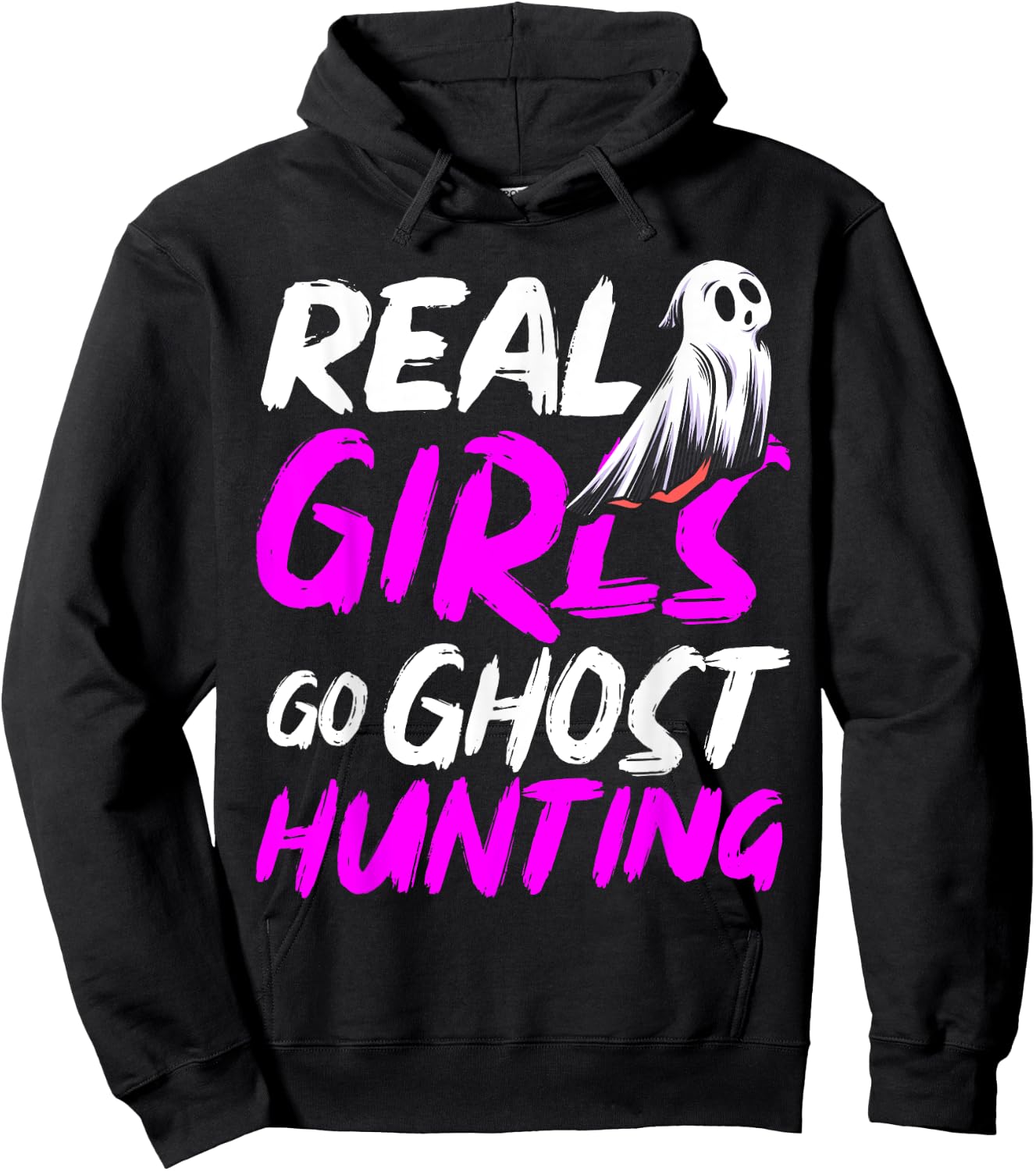 Real Girls Go Ghost Hunting Halloween Hoodie - Hoodie | Black