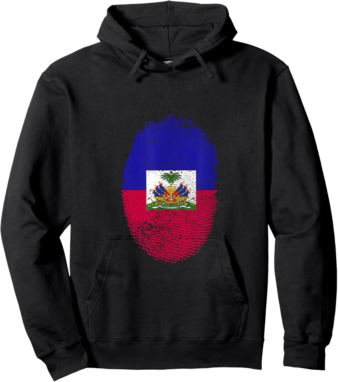 Haiti Flag Fingerprint Proud Haitians Men Women Kids DNA Hoodie - Hoodie | Black