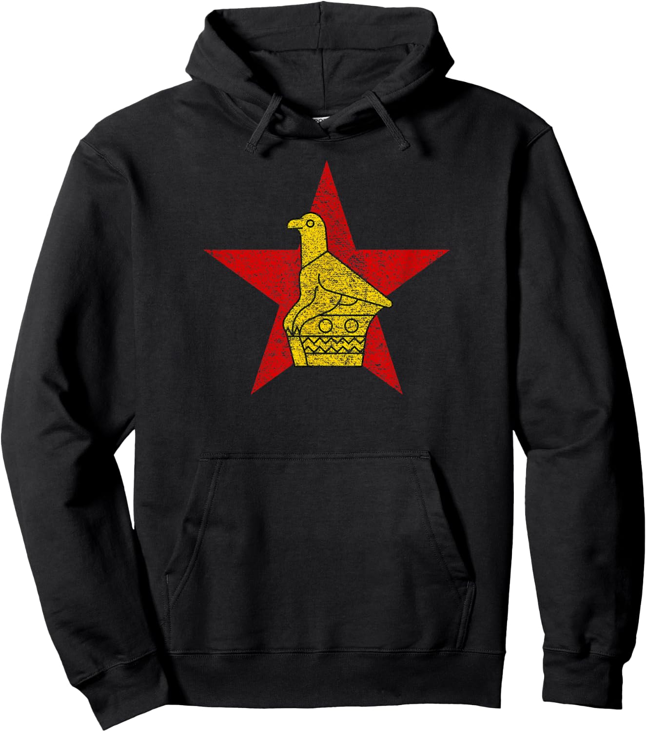 Zimbabwe Flag Coat of Arms Zimbabwe Bird and Star Hoodie - Hoodie | Black