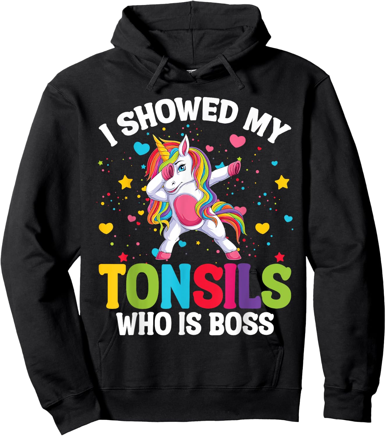 Tonsillectomy Recovery Kids Unicorn Tonsil Removal Surgery Hoodie - Hoodie | Black