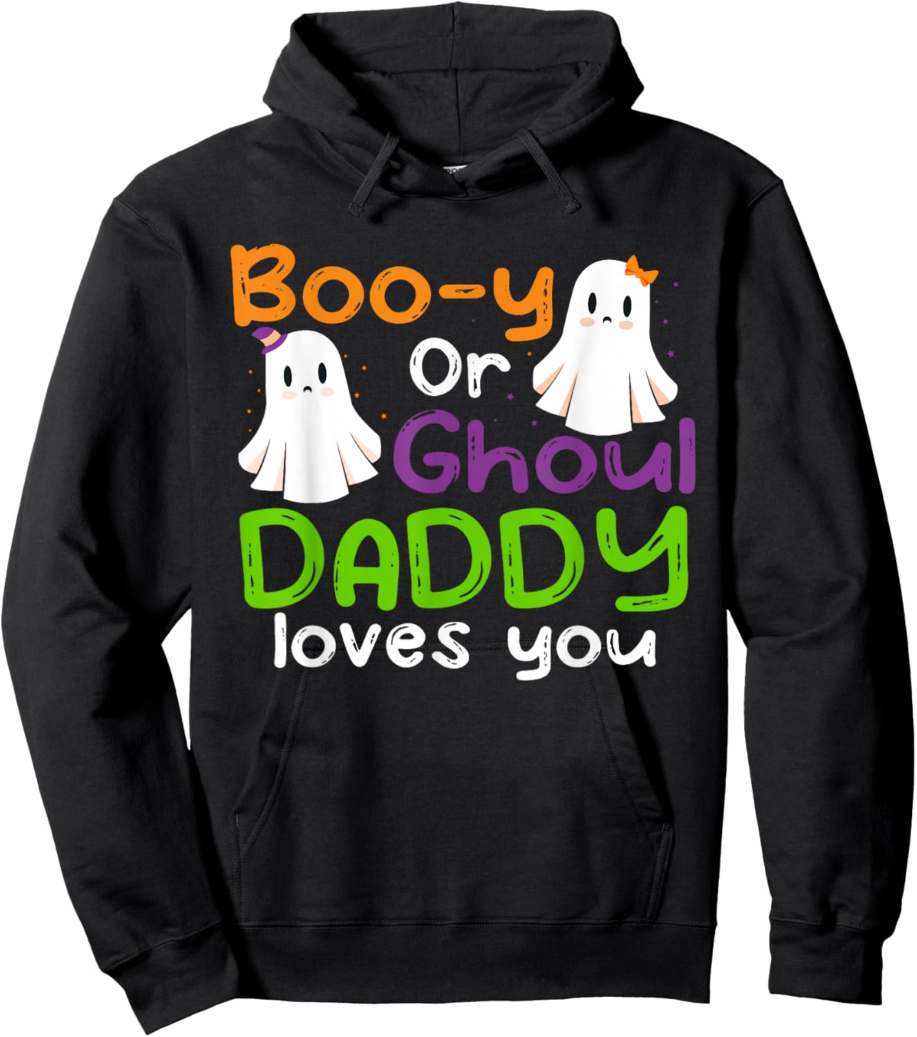 Halloween Booy Or Ghoul Daddy Gender Reveal baby shower Hoodie - Hoodie | Black