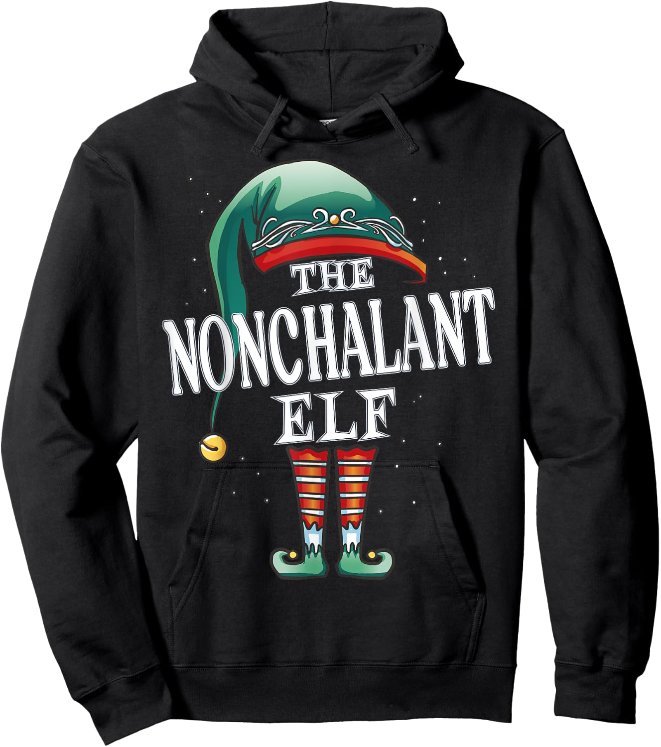 Nonchalant Elf Christmas Group Xmas Pajama Party Hoodie - Hoodie | Black