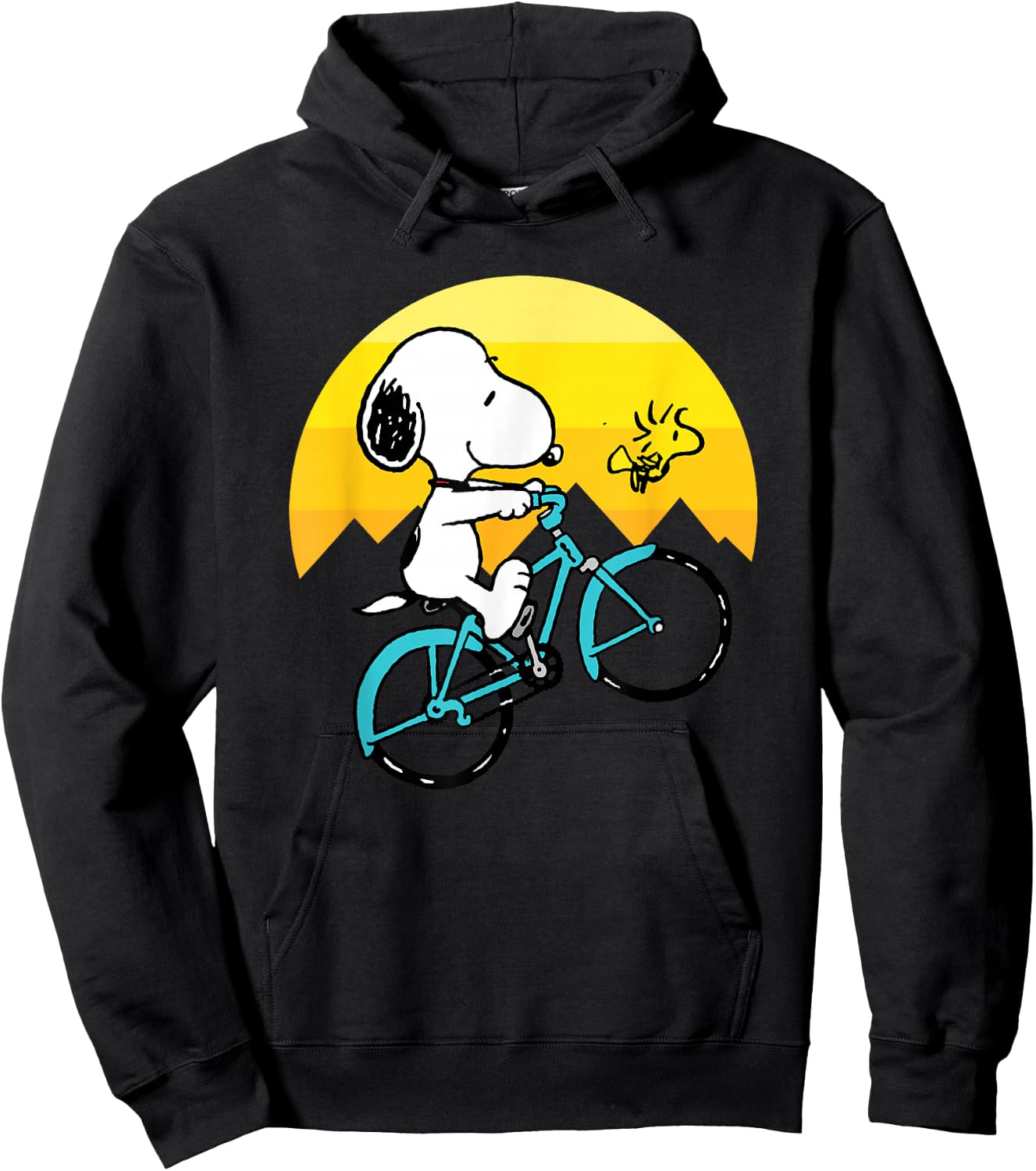 Peanuts - Snoopy Woodstock Mountain Biking Hoodie - Hoodie | Black