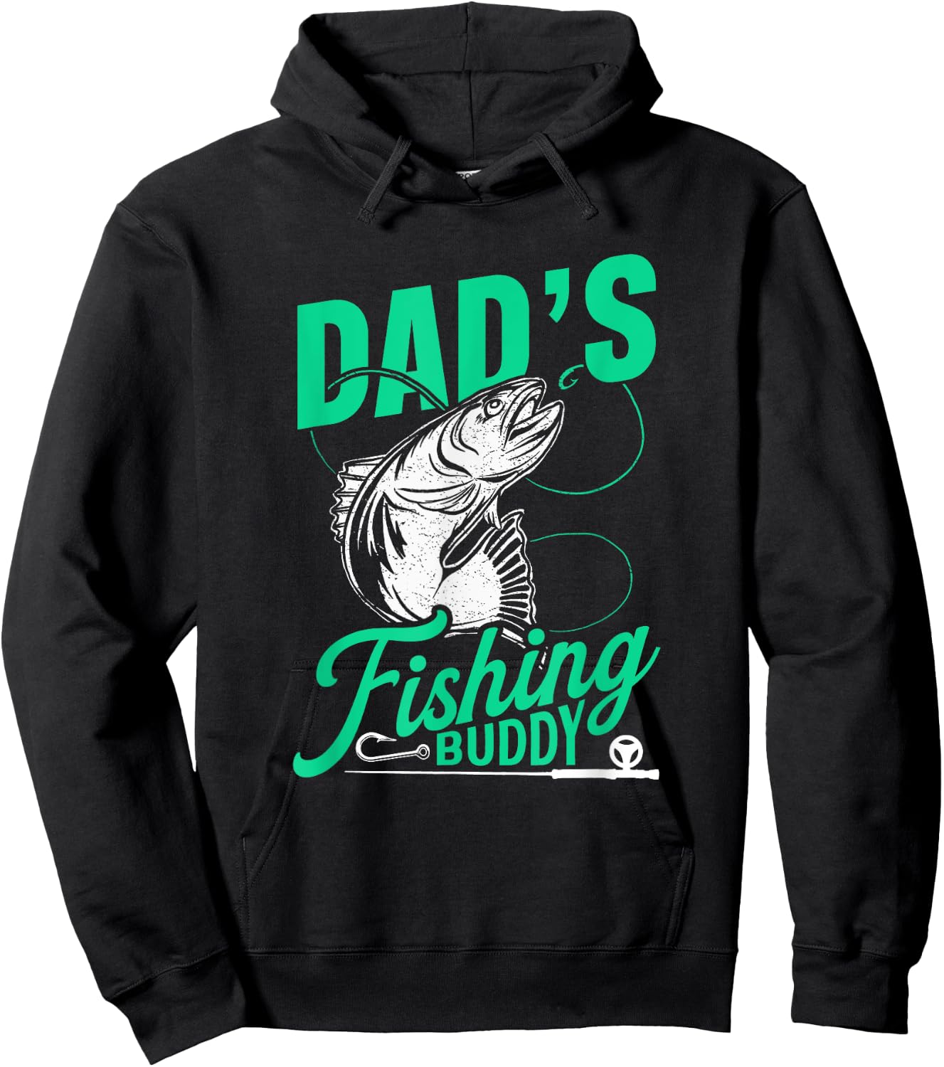 Dad's Fishing Buddy Fisherman Buddies Fisher Hoodie - Hoodie | Black