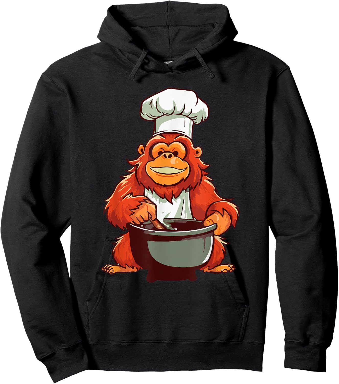 Orangutans Hobby Chef Cooking Monkey Jungle Hoodie - Hoodie | Black