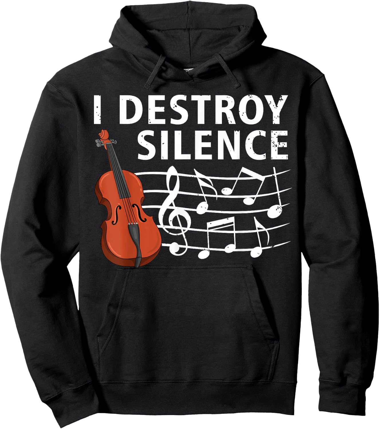 Funny Violin Player Art Women Kids Fiddle Violinist Hoodie - Hoodie | Black