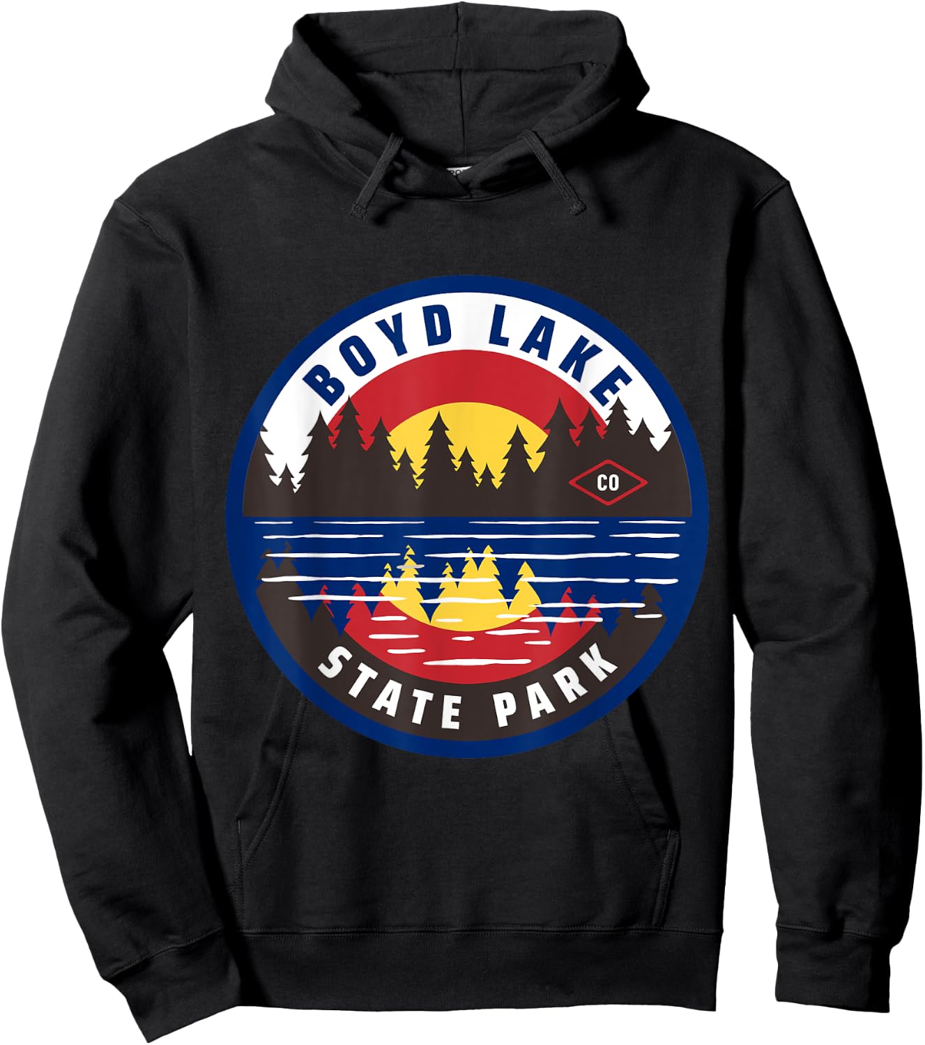 Boyd Lake State Park Colorado CO Lake and Forest Hoodie - Hoodie | Black