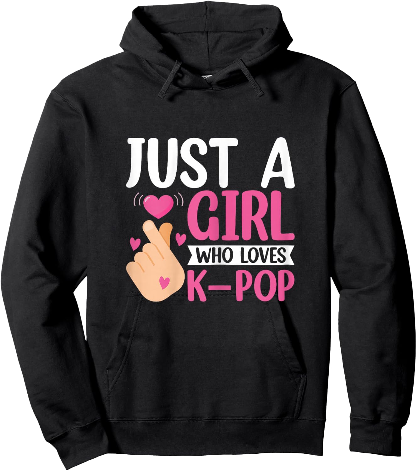 Just a Girl Who Loves K-pop Kpop Fan Lover Girls Heart Hoodie - Hoodie | Black