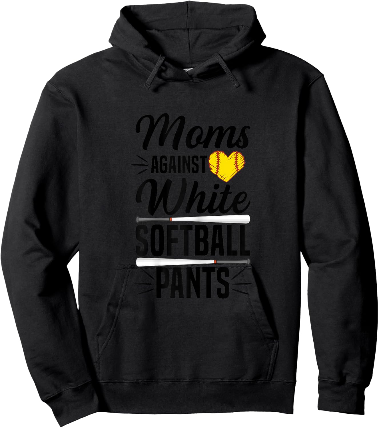 Moms against white softball pants Design for a Softball Mom Hoodie - Hoodie | Black