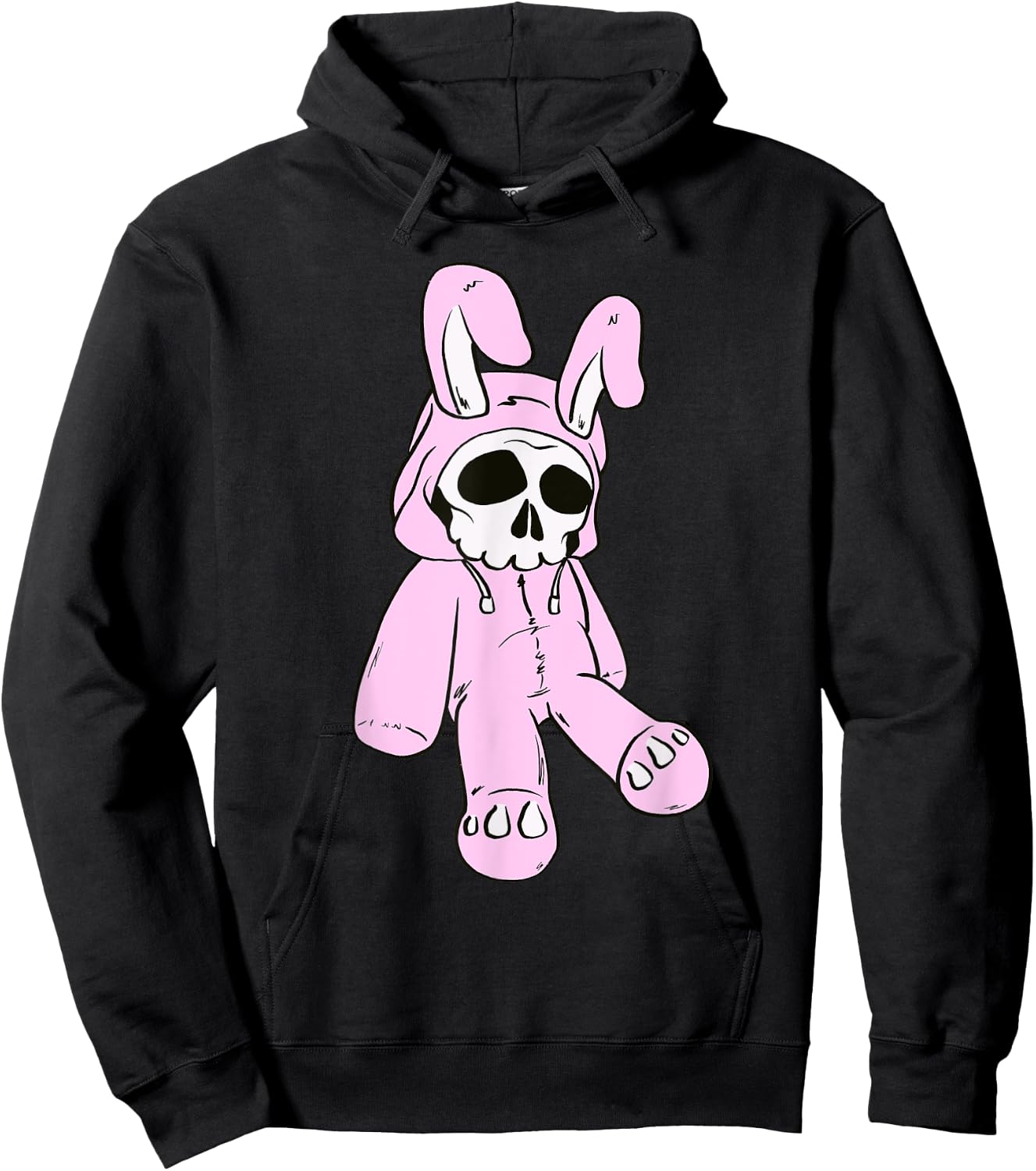 Skull Bunny Pink Dead Bunny Costume Skeleton Manga Rabbit Hoodie - Hoodie | Black