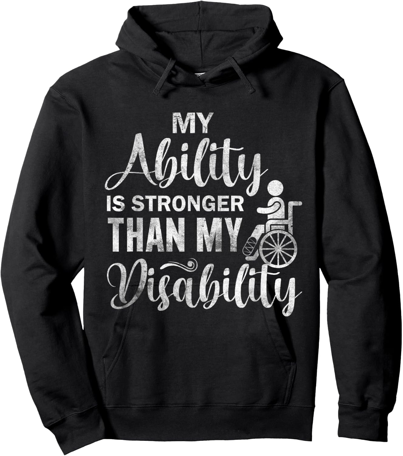 Funny Handicap Wheelchair Apparel Disability Amputee Hoodie - Hoodie | Black