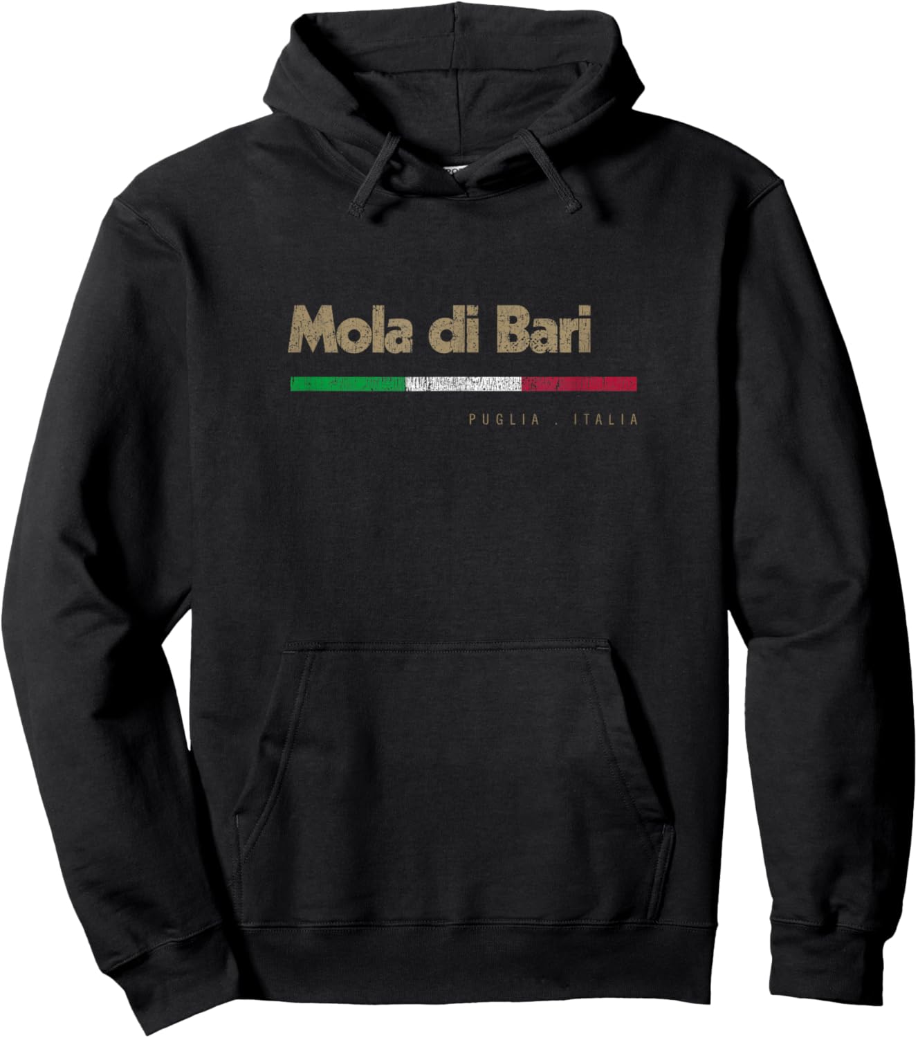 Mola di Bari Italian City Retro Italy Flag Hoodie - Hoodie | Black